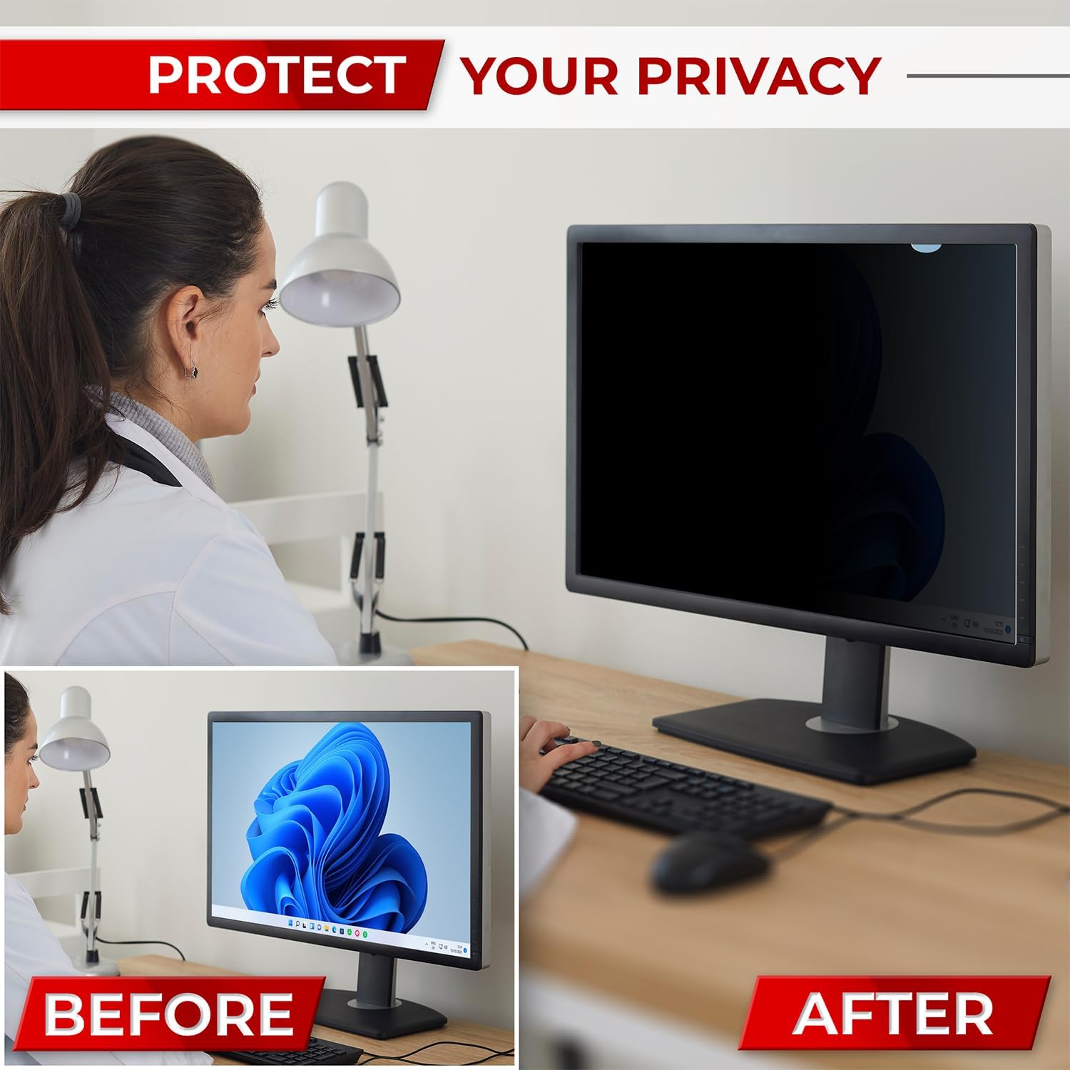 Thumbnail 6 de SightPro SP-PSB238169 / PF238W9B 23.8-Inch Privacy Screen Filter, 16:9 Anti-Glare
