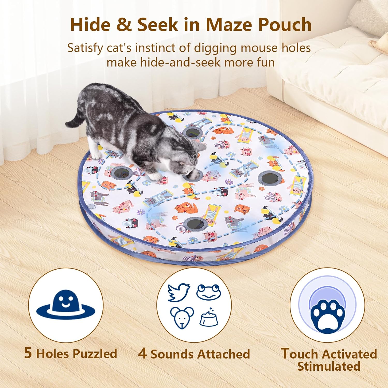 Thumbnail 2 de GoldenSun Cat Toys 2-in-1 maze pouch toy