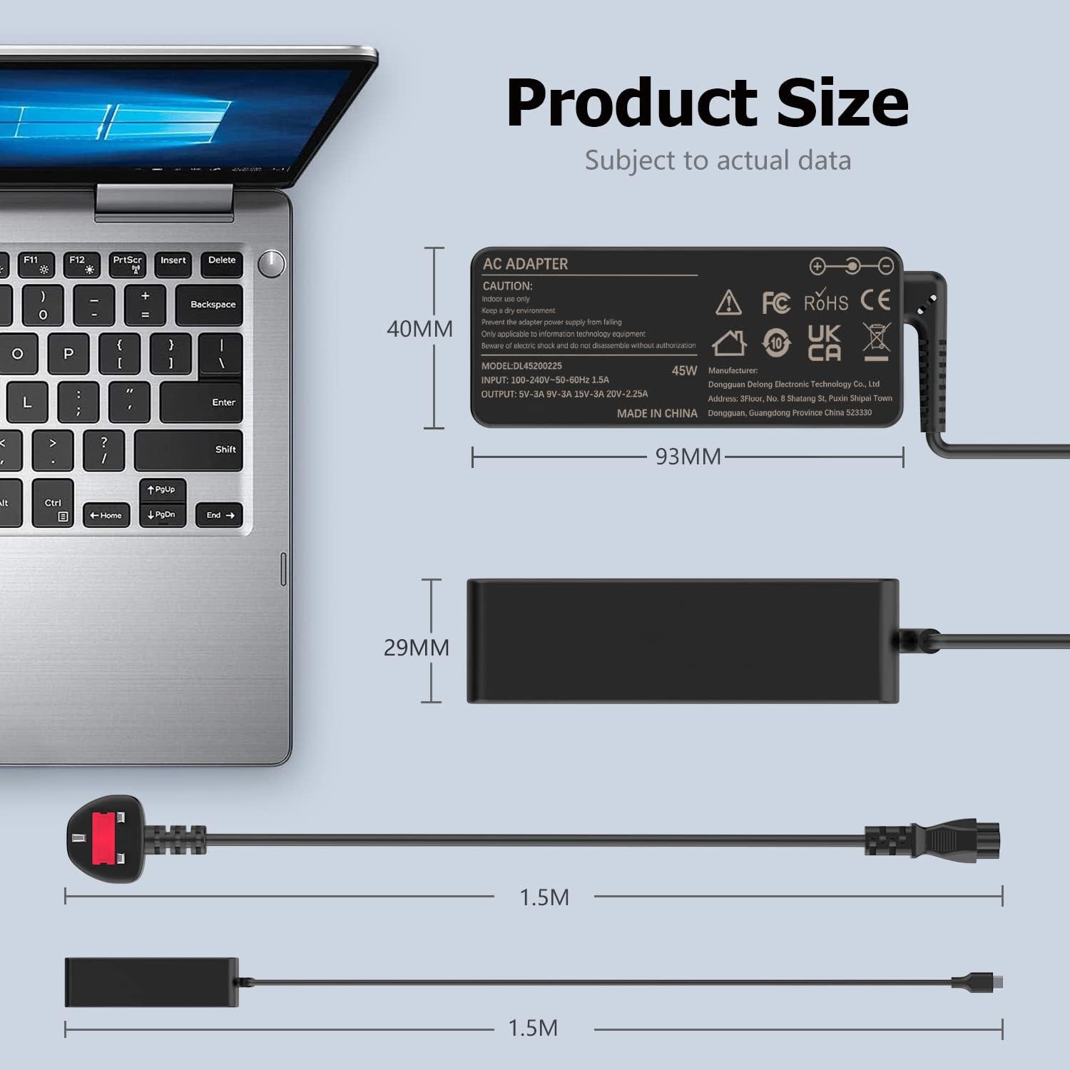 Thumbnail 6 de 45W USB C Laptop Charger for Chromebook