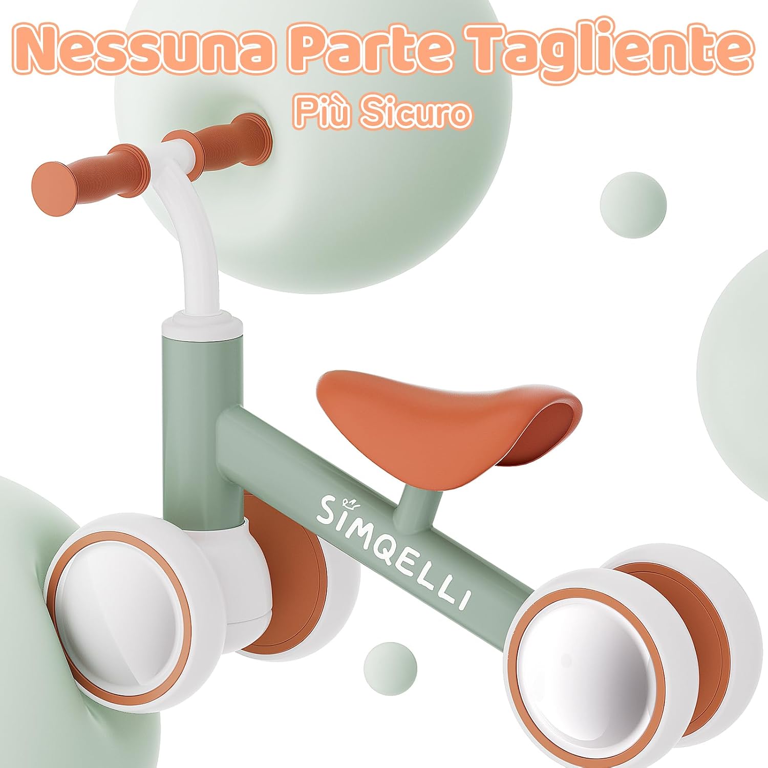 Thumbnail 3 de SIMQELLI Bicicletta Senza Pedali per 1 Anno (10-24 Mesi) – equilibrio sicuro per bambini con 4 ruote (Verde)