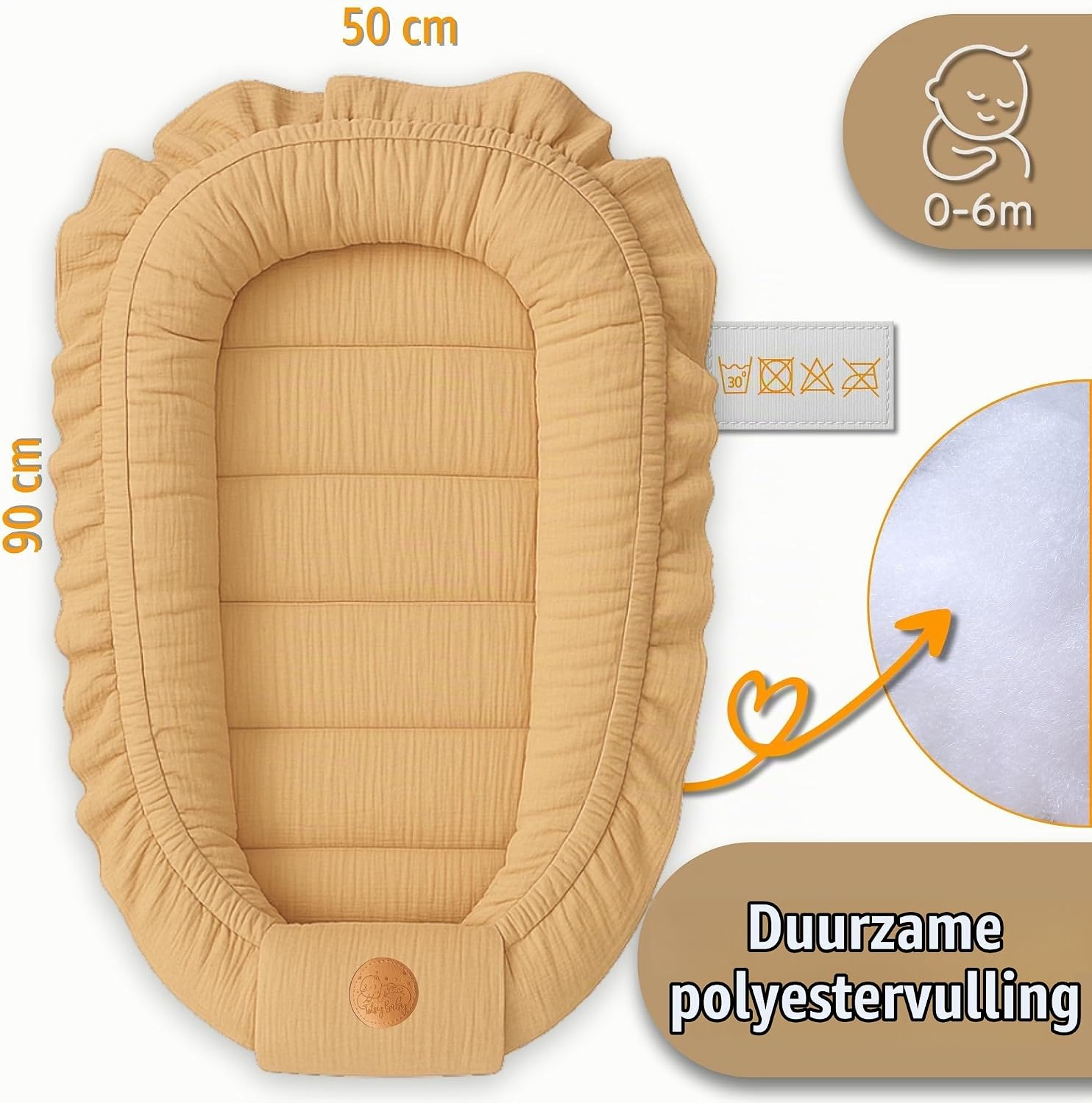 Detalle 2 de Totsy Baby babynest van mousseline 90 x 50 cm met draaggreep