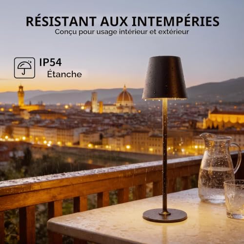 Thumbnail 5 de UPXNBOR Lot de 2 Lampes de Table Sans Fil en Métal – Intérieur et Extérieur