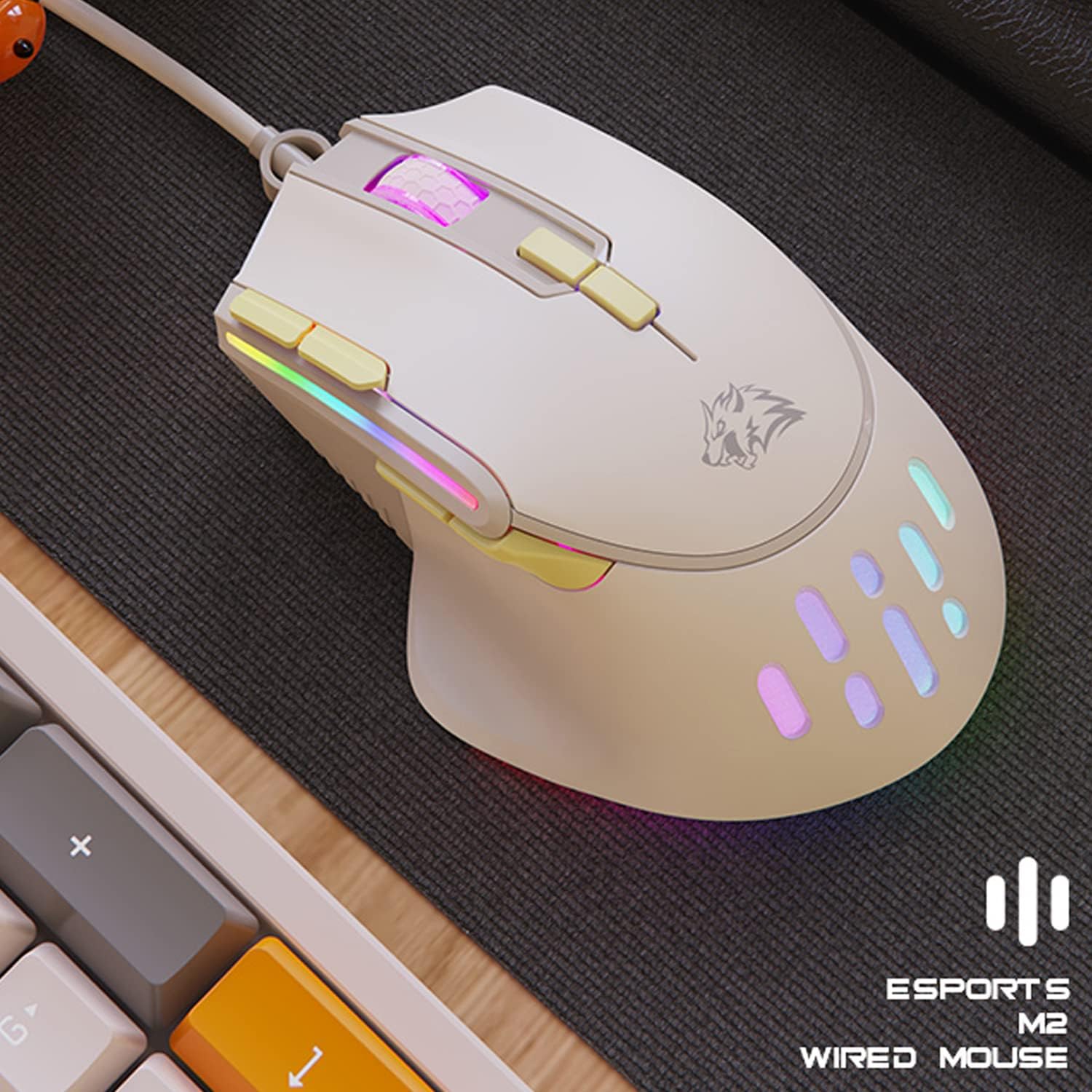 Thumbnail 4 de ZIYOU LANG M2 kabelgebundene Esports Gaming Maus – 12800 DPI, RGB, 9 Tasten, Honeycomb Shell