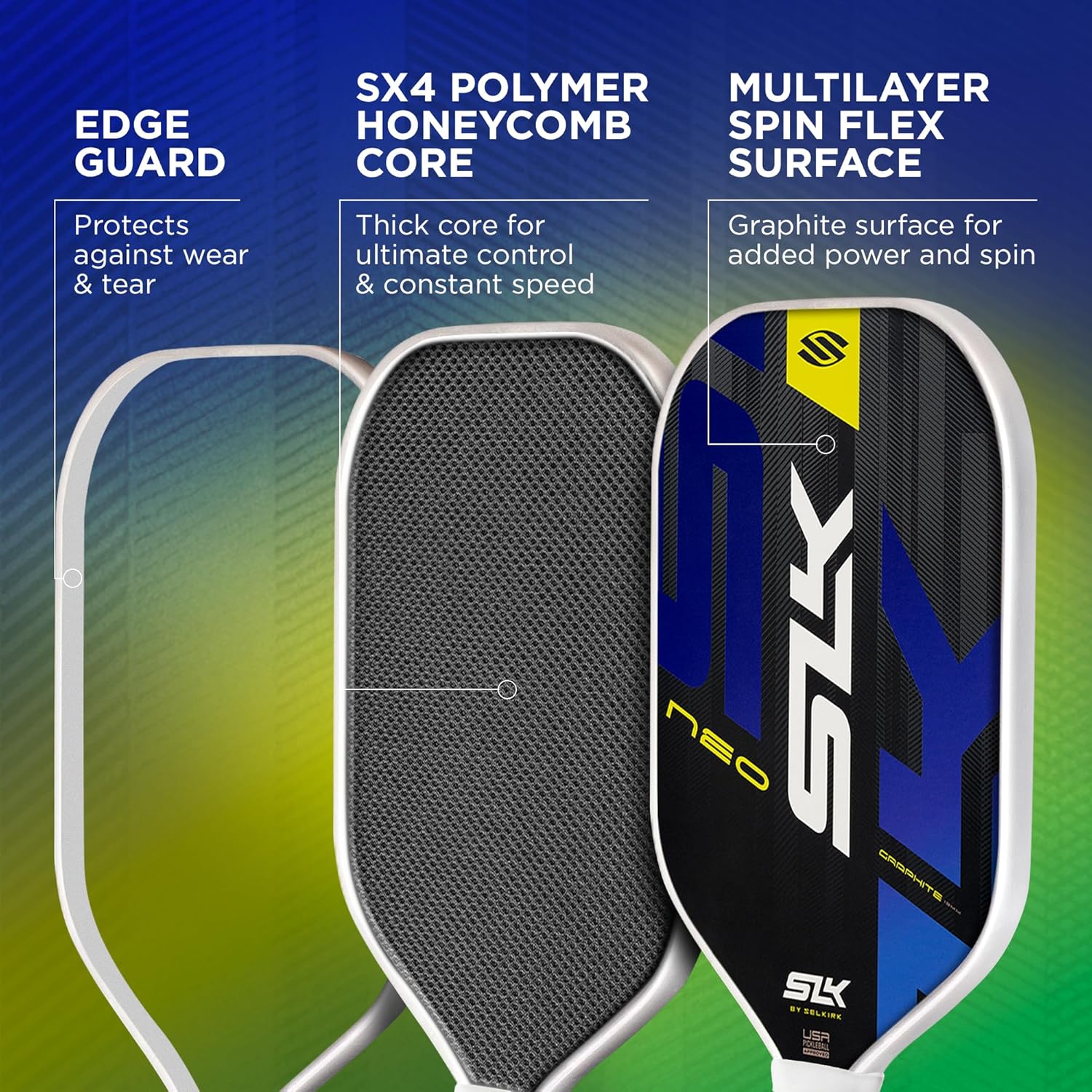 Detalle de Selkirk Sport SLK Pickleball Paddles Set of 2 (SLK Neo Graphite, SLK Neo Fiberglass, or SLK Atlas Bundle)