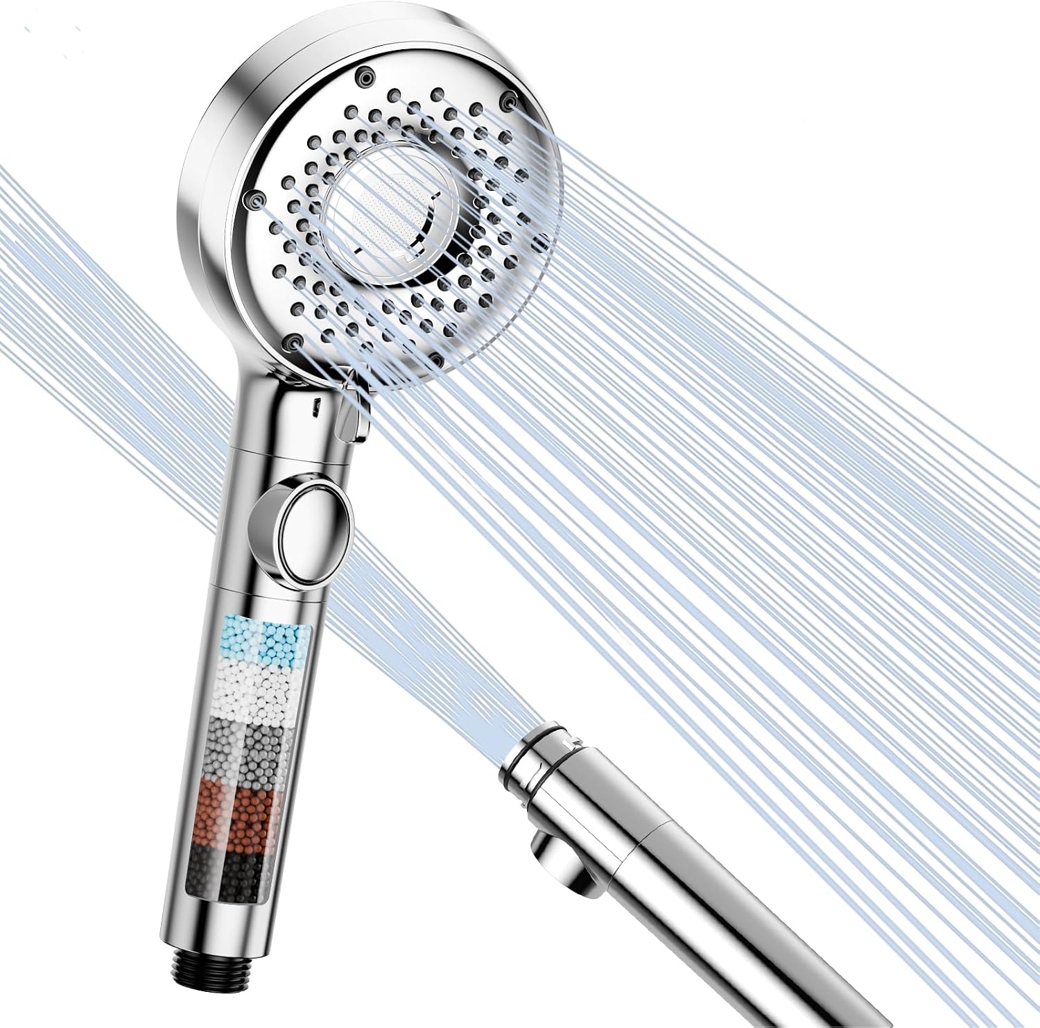 Detalle de Luxear BA0013 handdouche met microbubbels, 5 straalstanden en filter