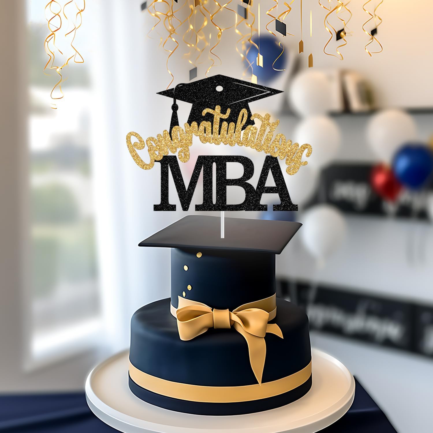 Thumbnail 2 de MBA Graduation Cake Topper 5.9-inch Width