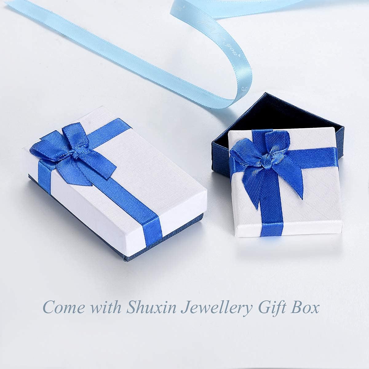 Detalle de Shuxin Creolen aus 925 Sterling Silber mit AAA Zirkonia – 13 mm Schlafkreolen in Geschenkbox