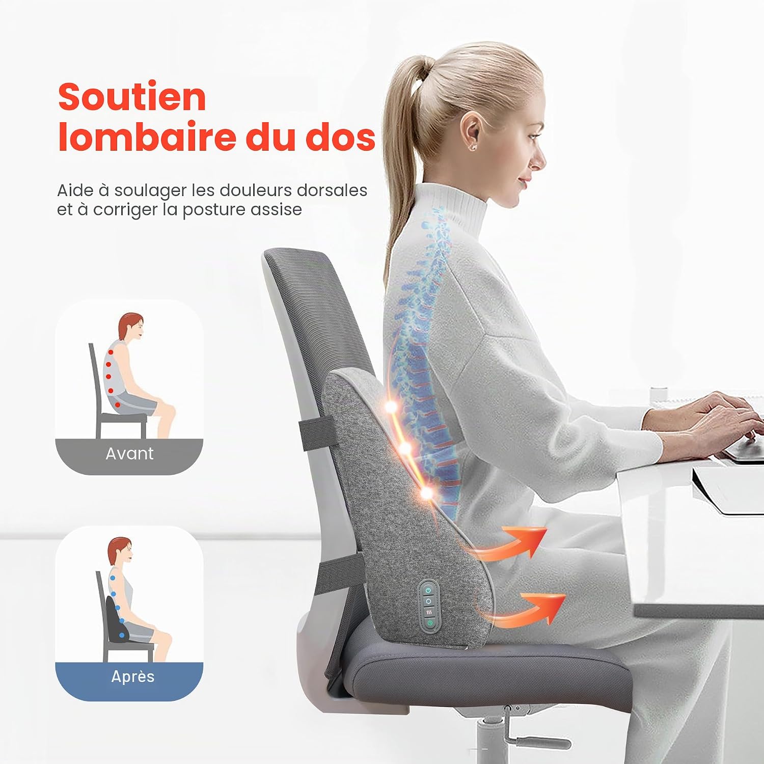 Thumbnail 3 de COMFIER Appareil de massage dos Shiatsu 2 niveaux