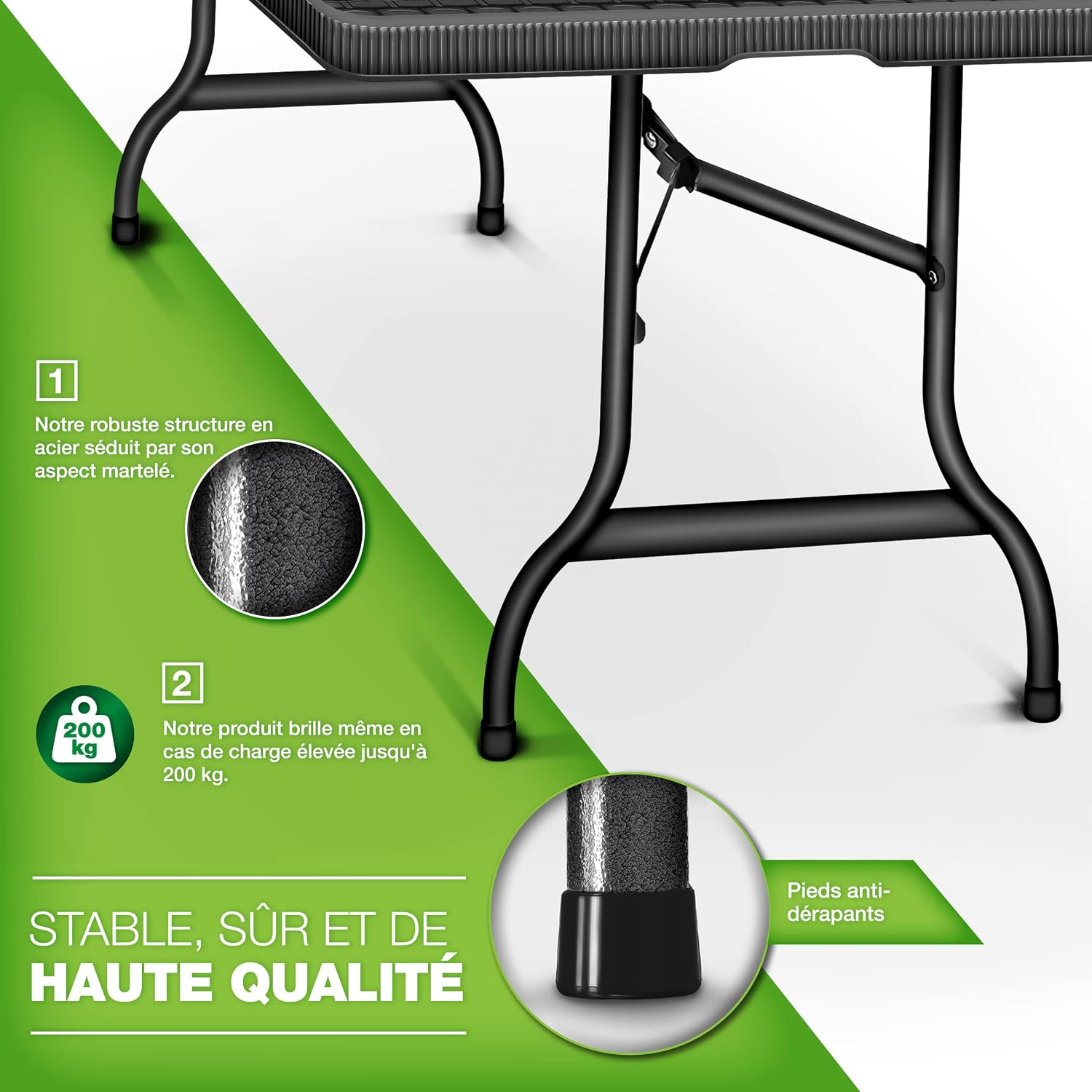 Thumbnail 4 de Tillvex Table de jardin pliante 180×75 cm