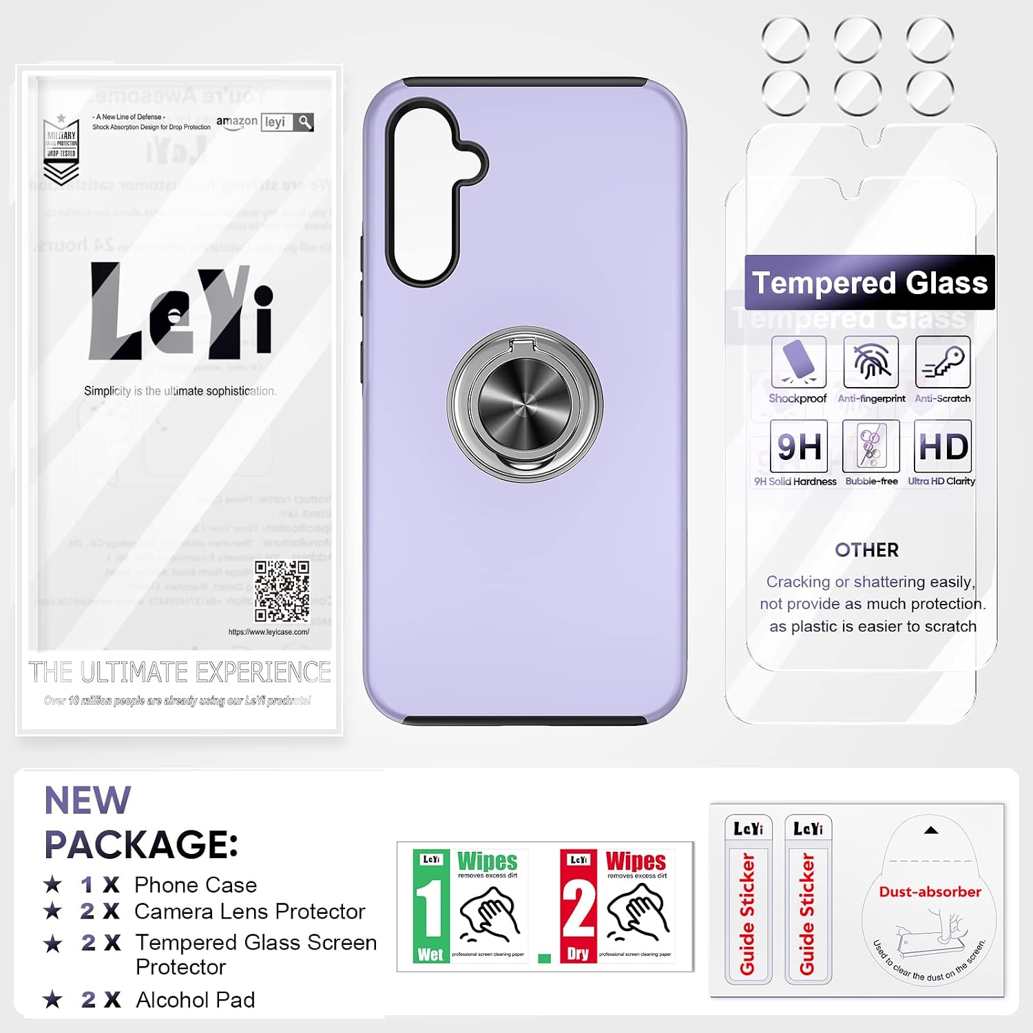 Thumbnail 6 de Samsung Galaxy A34 5G purple shockproof case with 2 screen protectors