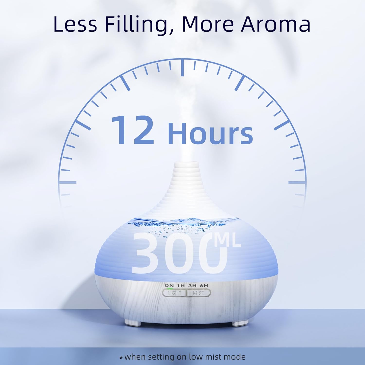 Thumbnail 5 de ASAKUKI Diffuser 300ml – Large Capacity Ultrasonic Aromatherapy Diffuser