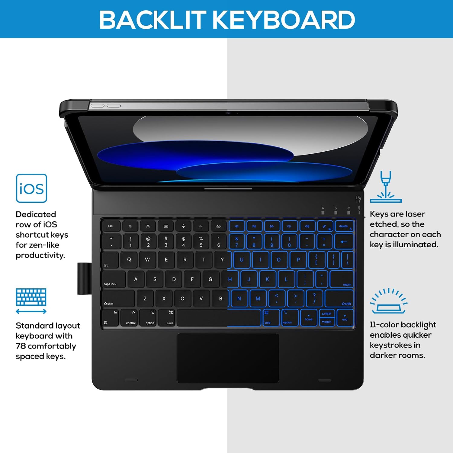 Detalle de typecase iPad Keyboard Case with 360° Hinge