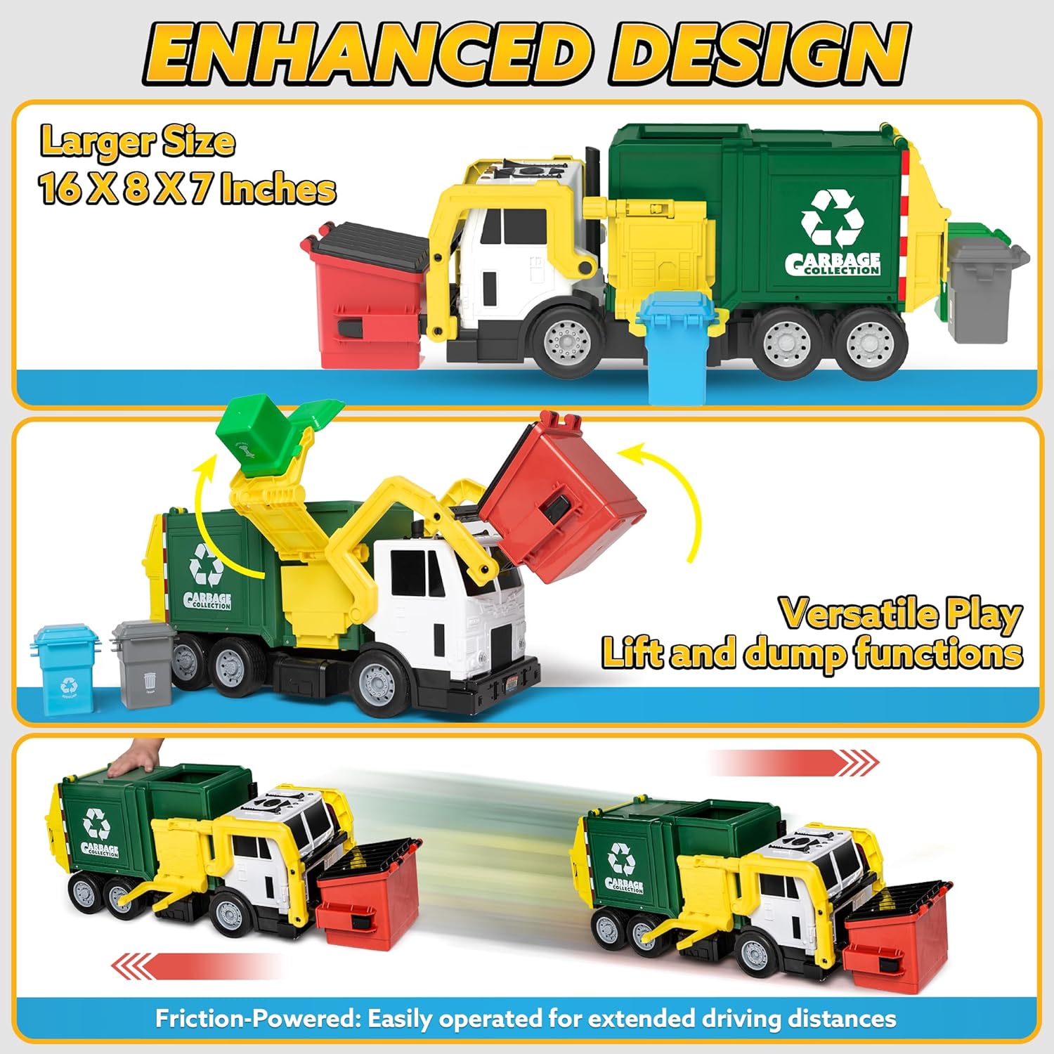 Thumbnail 2 de JOYIN Large Friction Powered Garbage Truck Toy set for kids 🚚