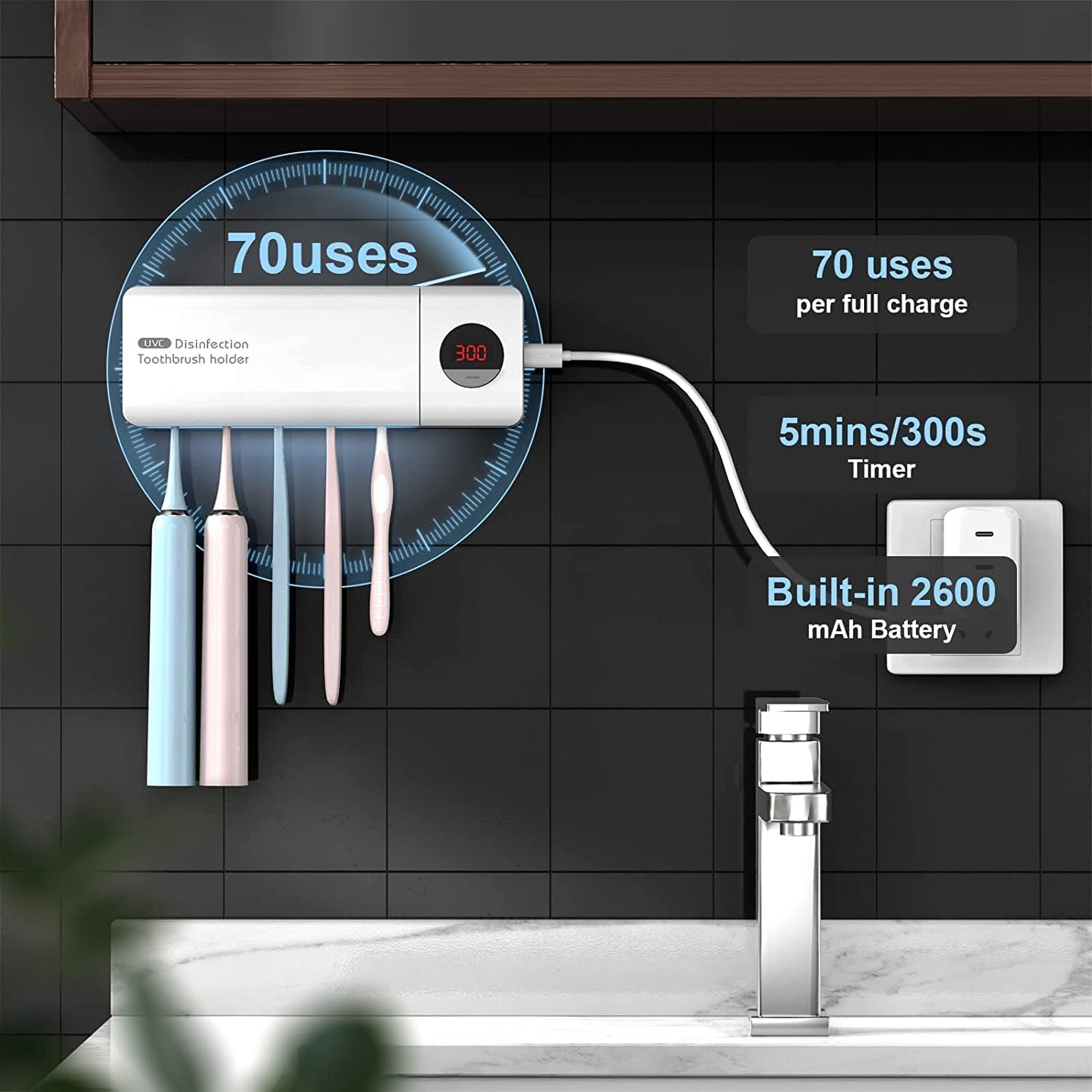 Thumbnail 4 de DSHOW sterilizzatore UV per spazzolini 2000 mAh