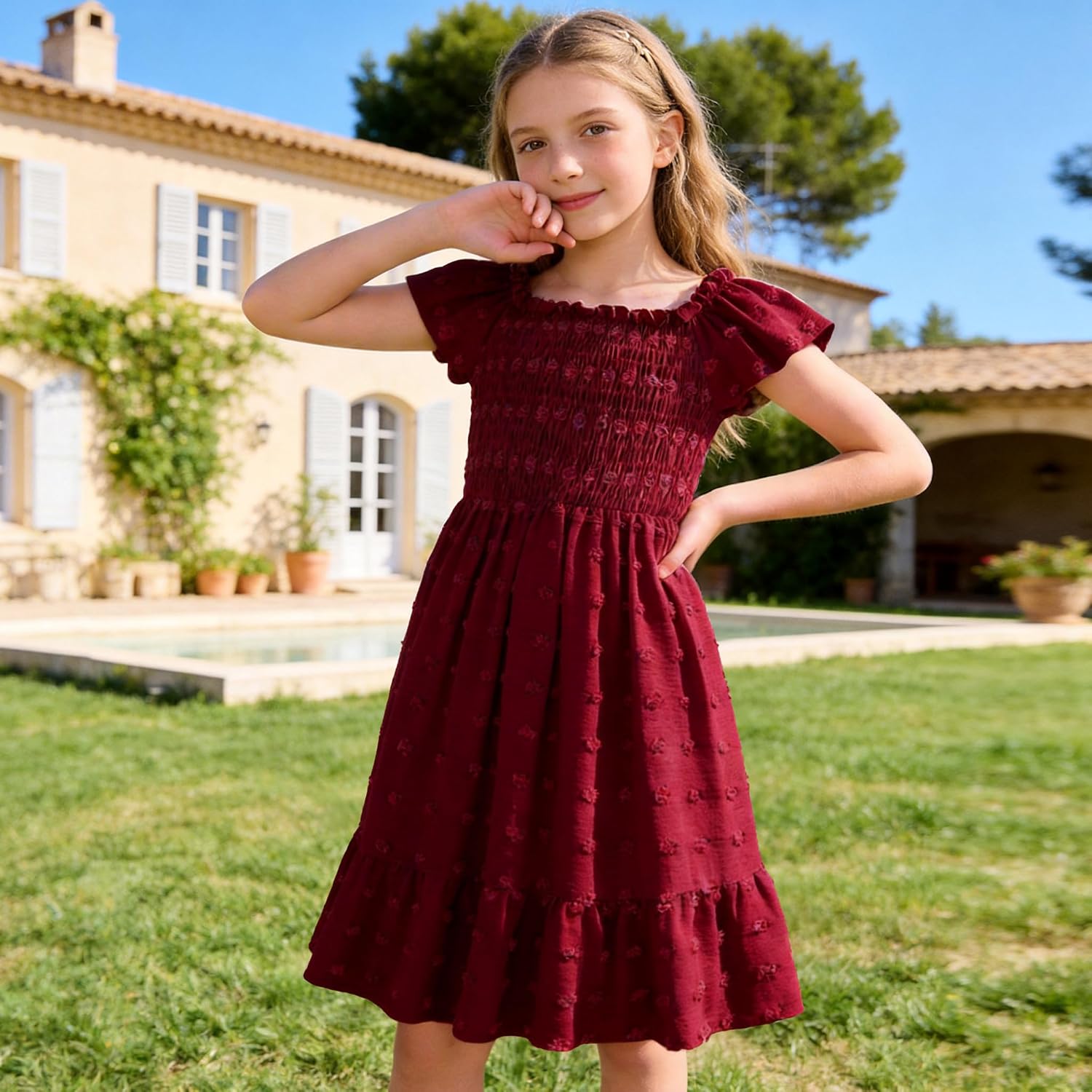 Detalle 2 de LYSMuch Girls' Polka Dot Dress, 6–14Y