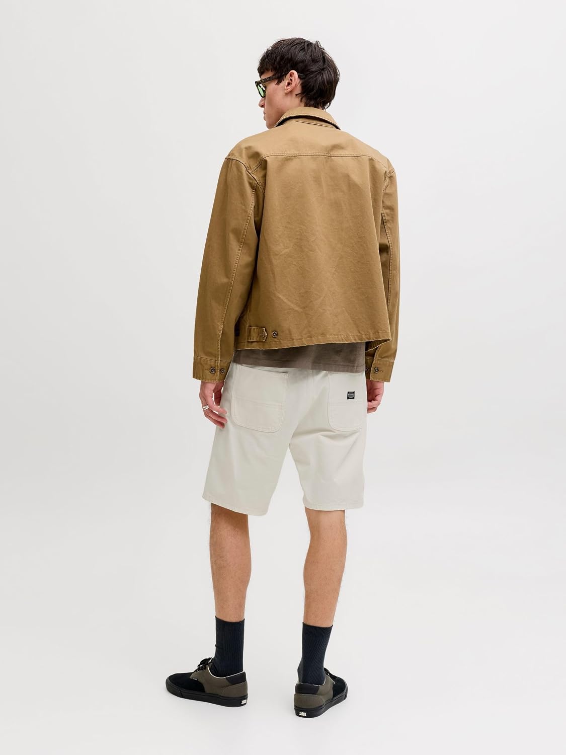 Detalle de JACK & JONES Jpsttony Raye Worker Short Mid SN – Bermuda da uomo, vita alta, taglia M