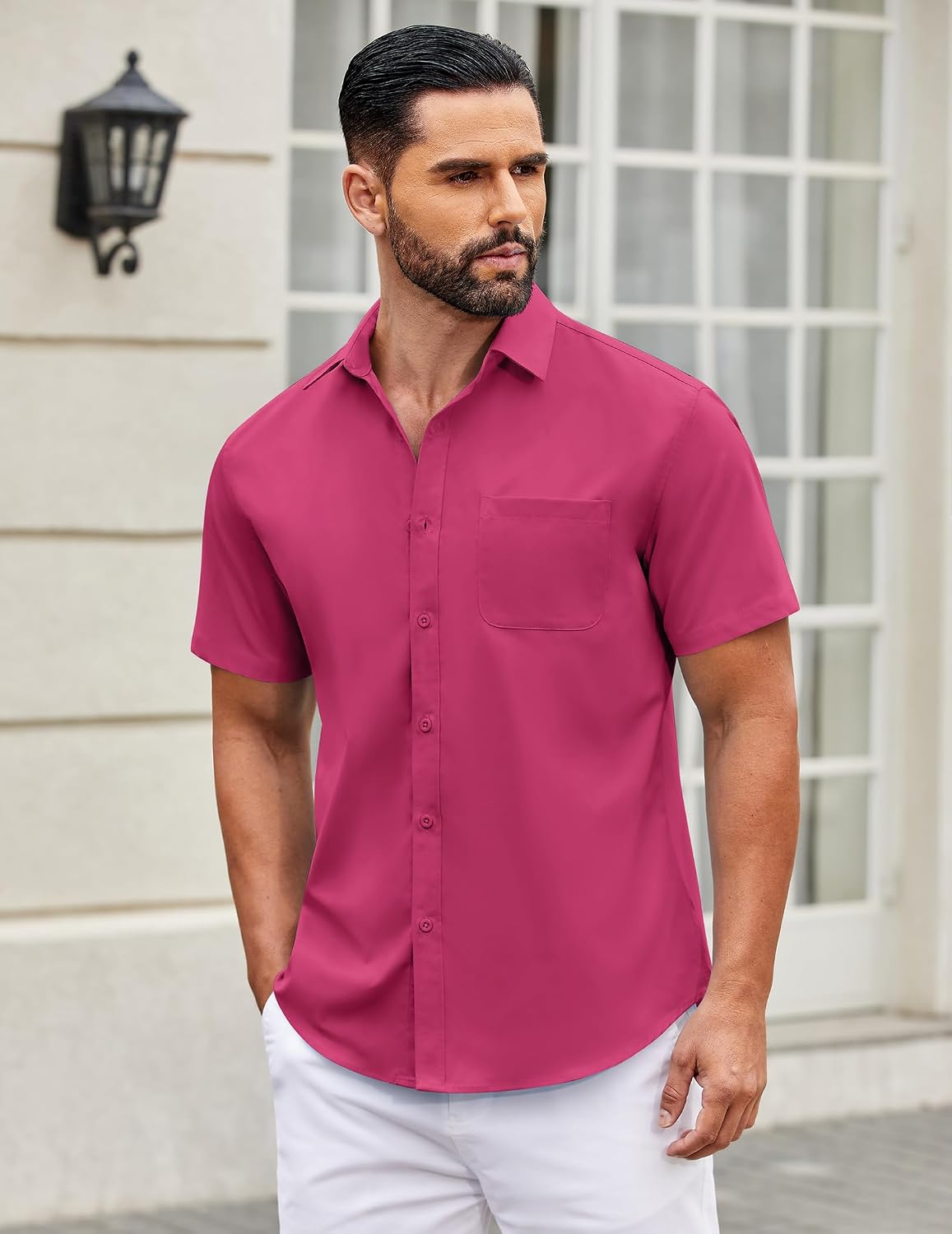 Thumbnail 1 de COOFANDY Men's Short Sleeve Casual Button Down Shirt with Pocket