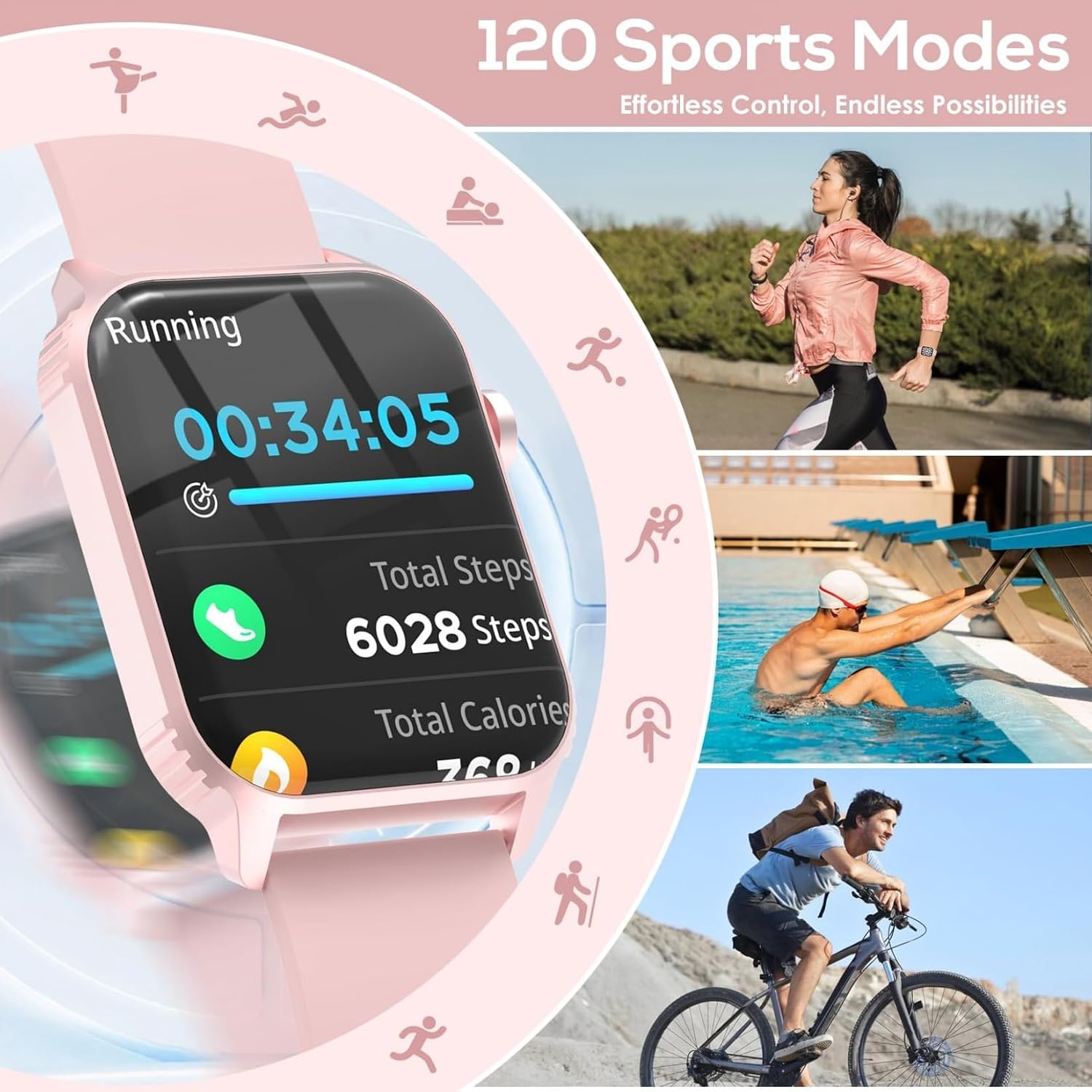 Detalle de TRAUSI TG08 Smartwatch for Women and Men (1.83 inch)