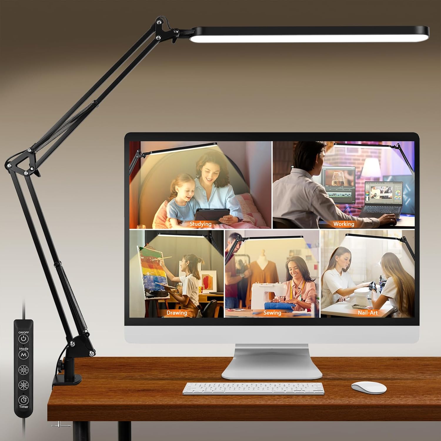 Detalle de BIENSER LED desk lamp with clamp, 112 LEDs