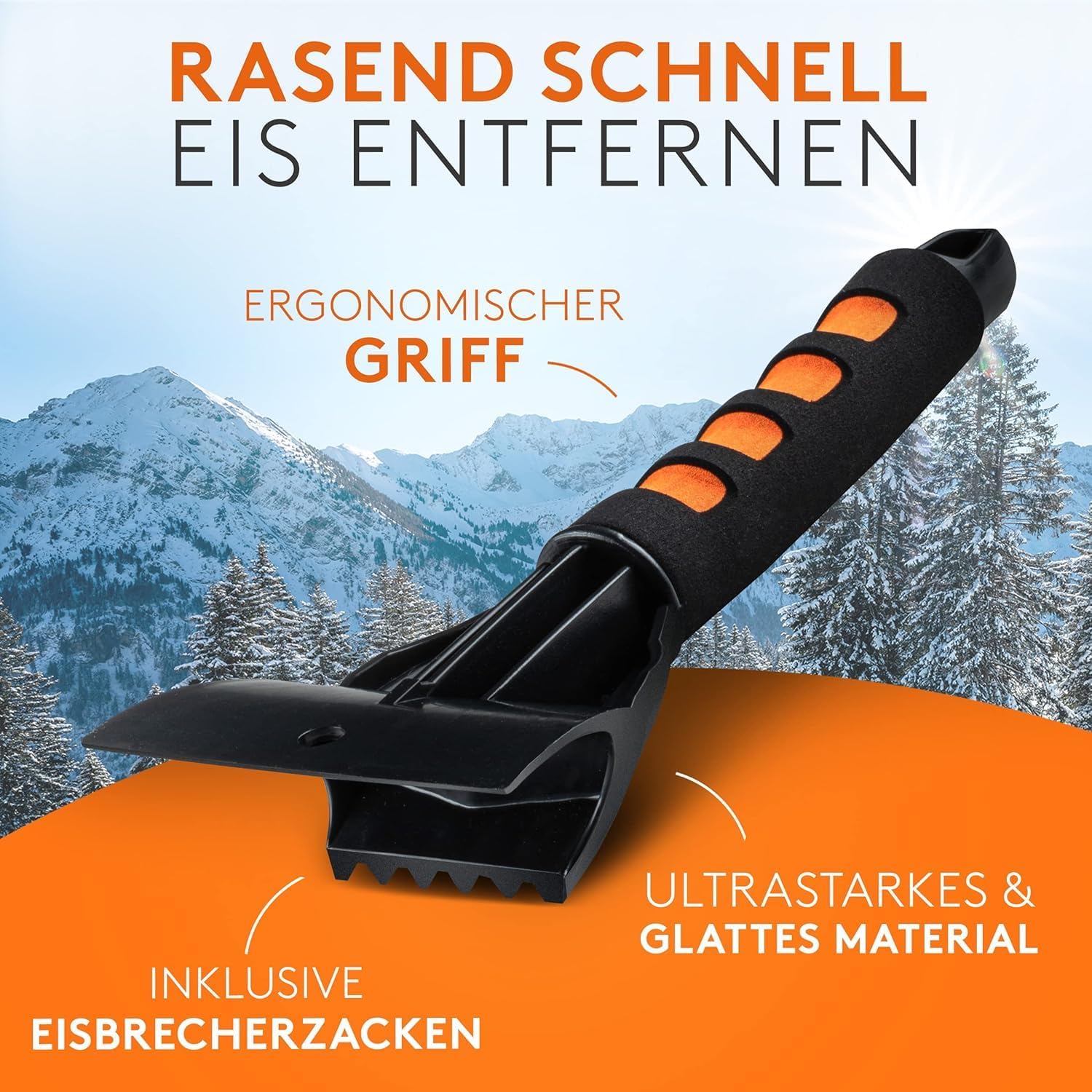 Detalle de WERKTAL Eiskratzer Auto – Wärmender Scheibenkratzer mit Handschuh, Eisbrecher und sicherem Griff