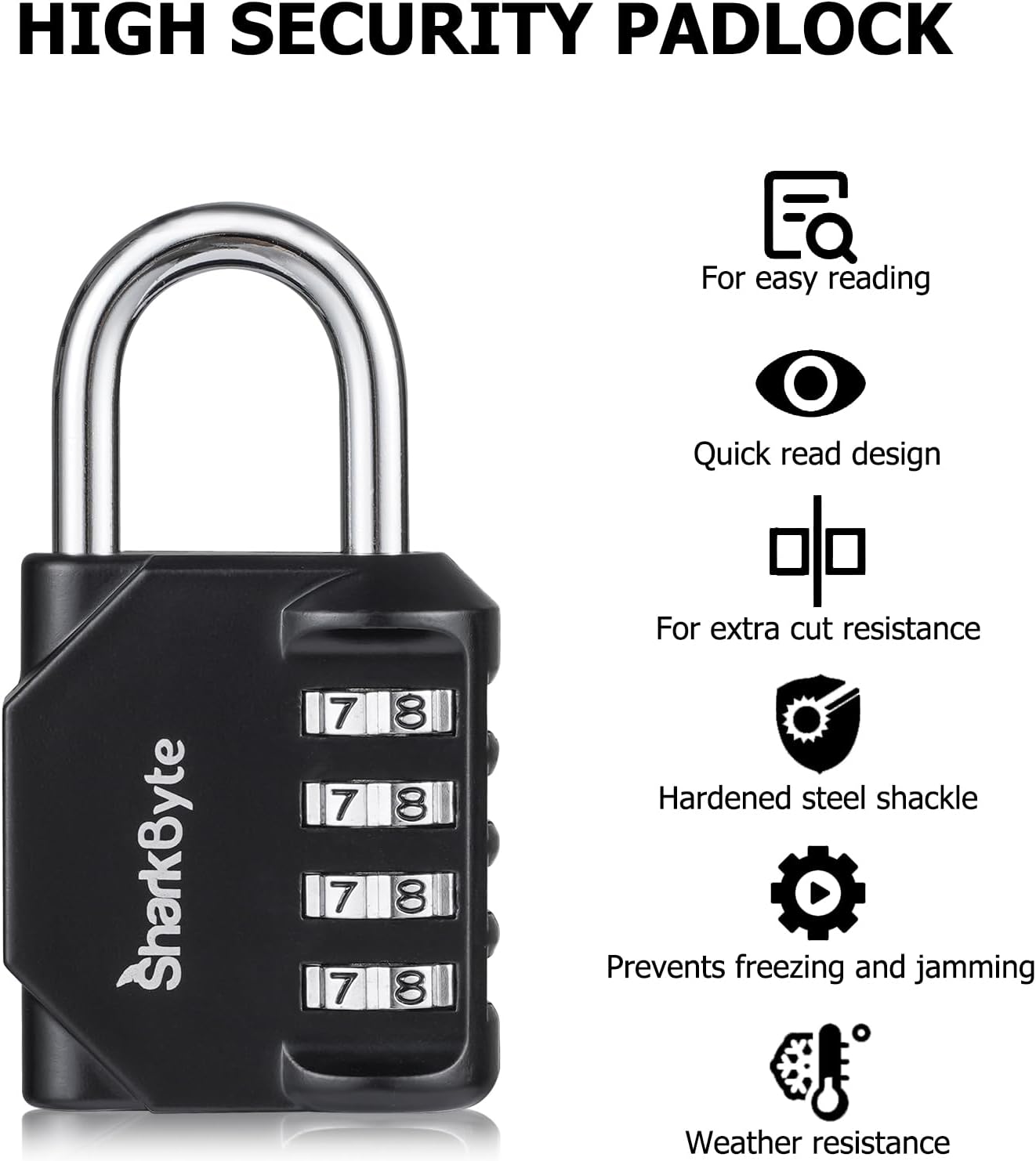 Thumbnail 1 de SharkByte 2-Pack Heavy Duty 4-Digit Padlocks