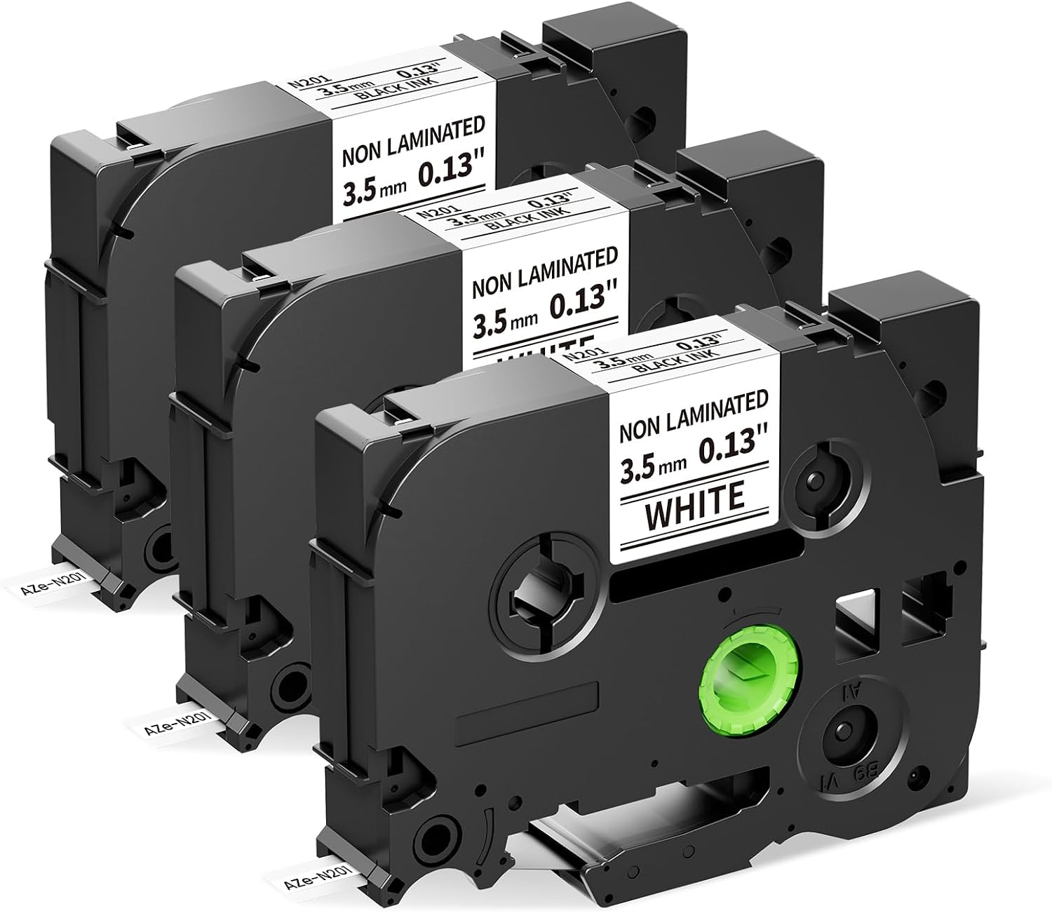 Detalle de Upwinning Tze-N201 3,5 mm Beschriftungsbänder – 3er‑Set für Brother P‑Touch H100R, H105, H100LB, D210, E110, E300