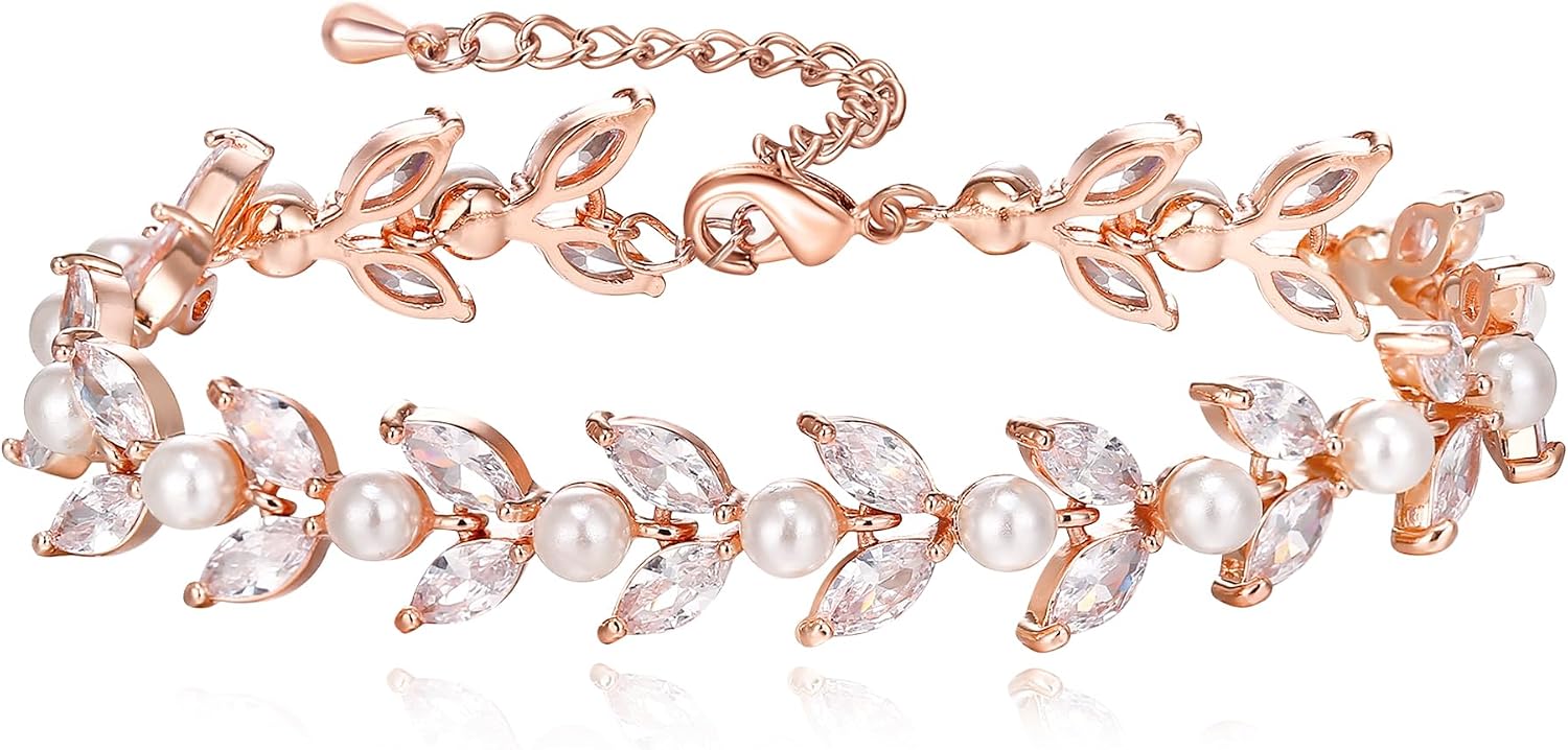 Thumbnail 6 de Clearine Bracciale da sposa con zirconi cubici: braccialetto tennis in ottone per damigelle d'onore
