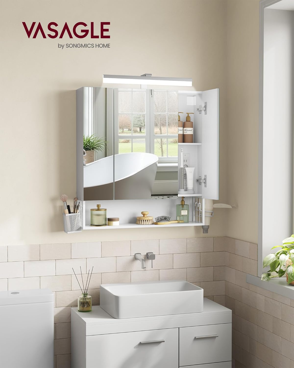 Detalle de VASAGLE Mobile bagno con LED 16,5 cm