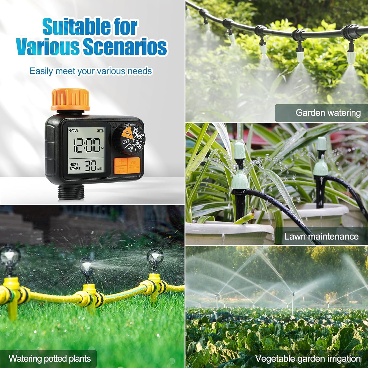 Thumbnail 6 de CROSOFMI Timer Irrigazione Automatica Digitale – Centralina programmabile IP65 per giardino e serre