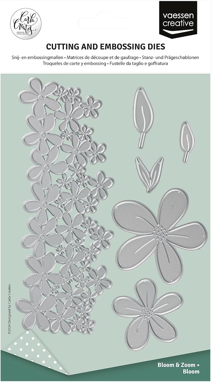 Detalle de Vaessen Creative Matrices de Découpe et de Gaufrage - Bloom (Fleurs) – 6 dies
