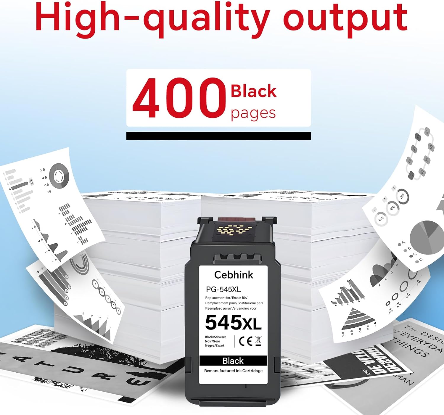 Thumbnail 2 de 545XL Black Ink Cartridge (PG-545XL) Remanufactured for Canon — 1 Pack
