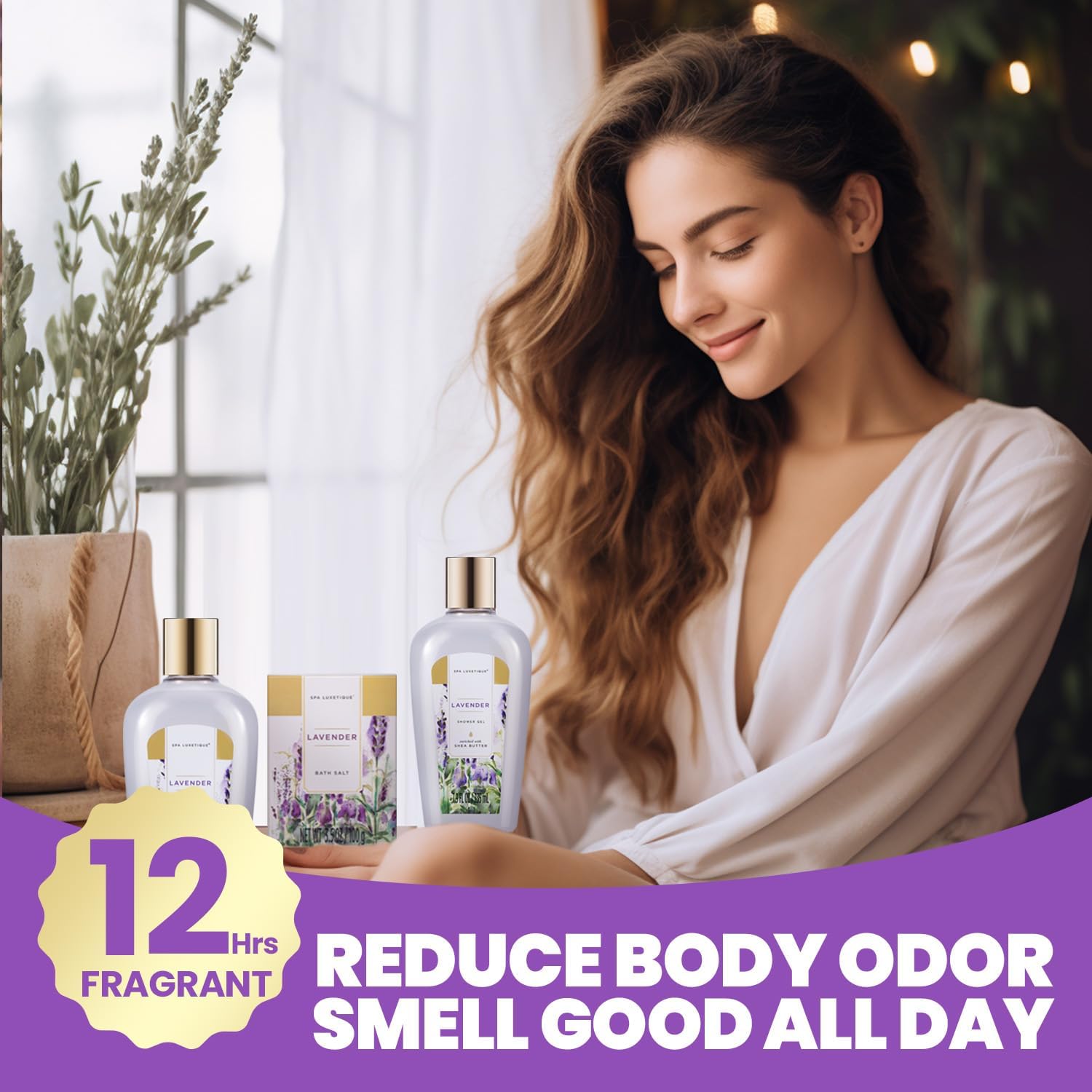 Thumbnail 3 de Spa Luxetique Lavender Bath Gift Set 8-Pcs