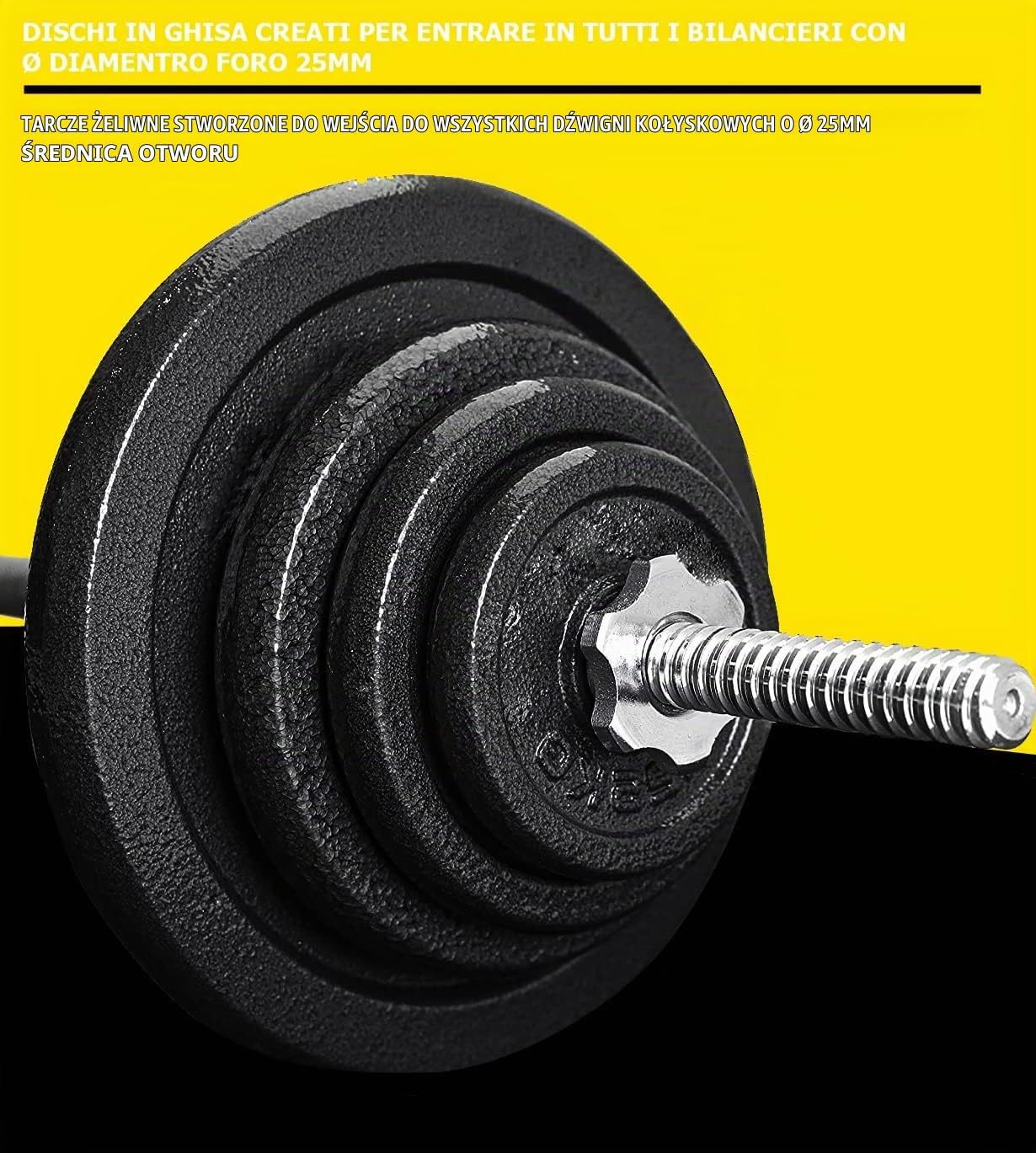 Detalle 2 de G5 HT SPORT żeliwny talerz do sztangi 10 kg, otwór 25 mm