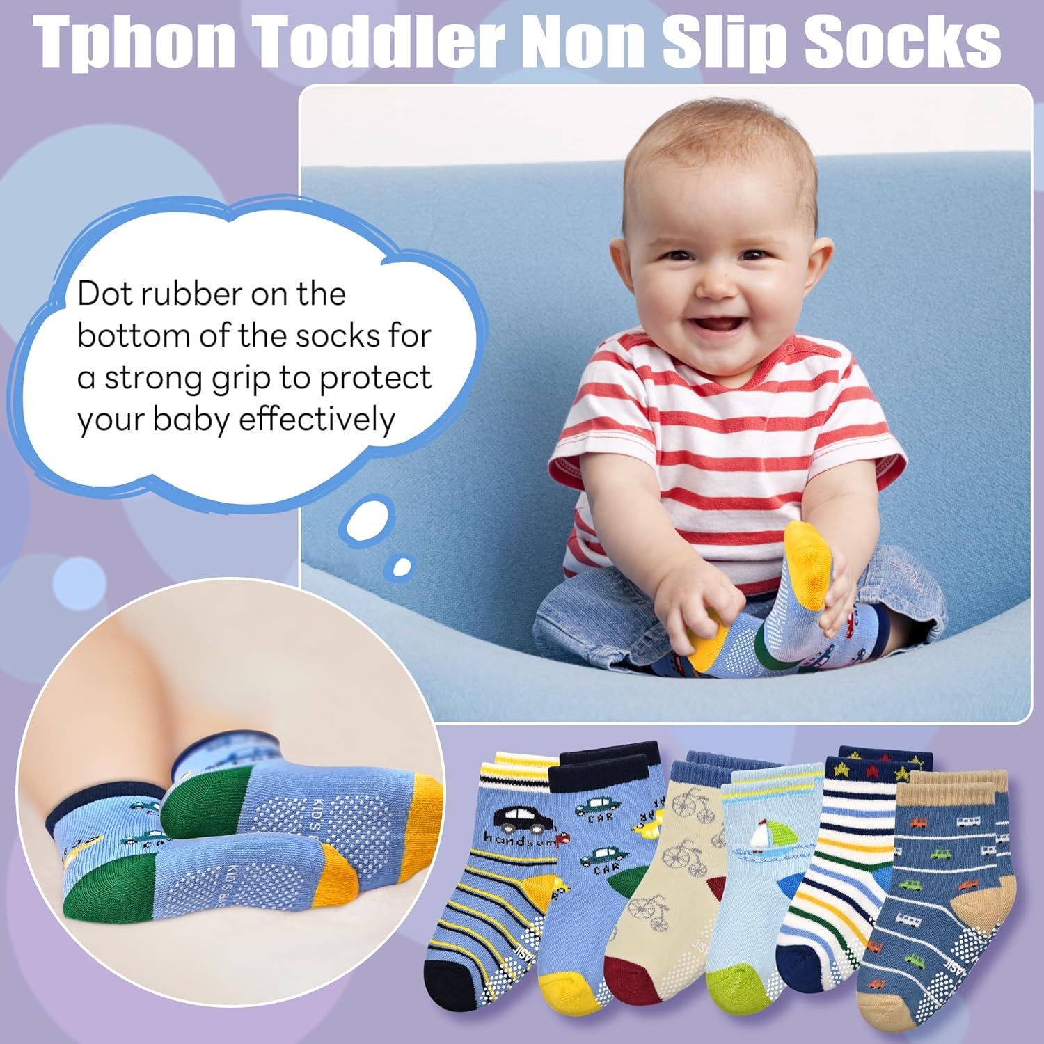 Thumbnail 3 de HYCLES Baby Grip Socks: 12-Pair Non-Slip Pack for 0–7 Years