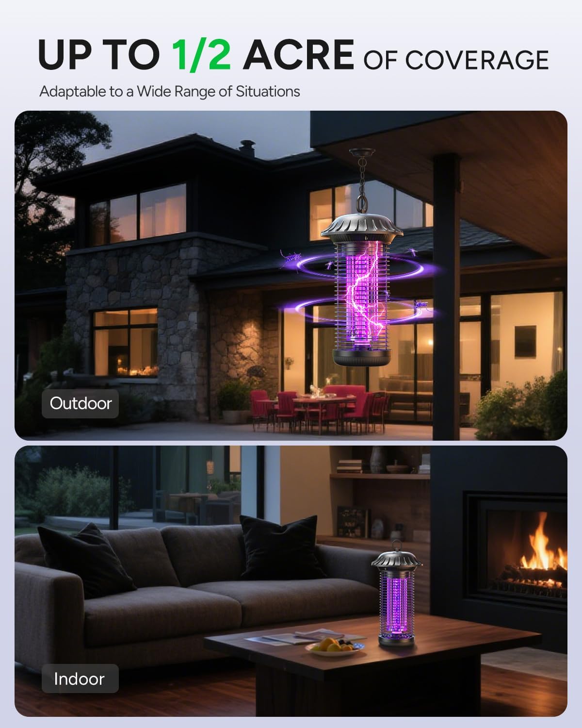 Thumbnail 5 de Buzbug LED Bug Zapper MO008C (Indoor/Outdoor) – dual 365nm/395nm LED insect trap