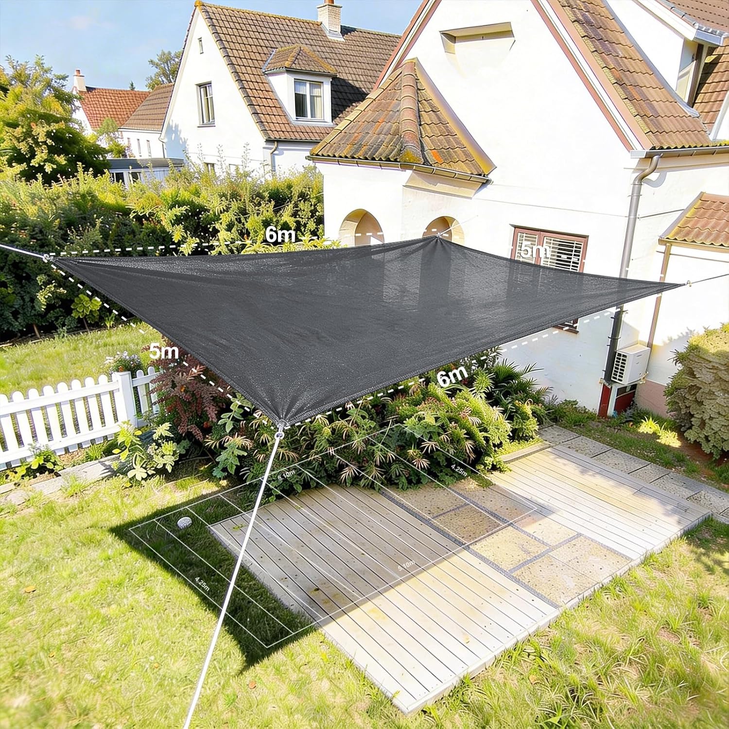 Thumbnail 6 de HAIKUS Sonnensegel rechteckig 2x5 m aus HDPE – UV-Schutz, atmungsaktiv und robust