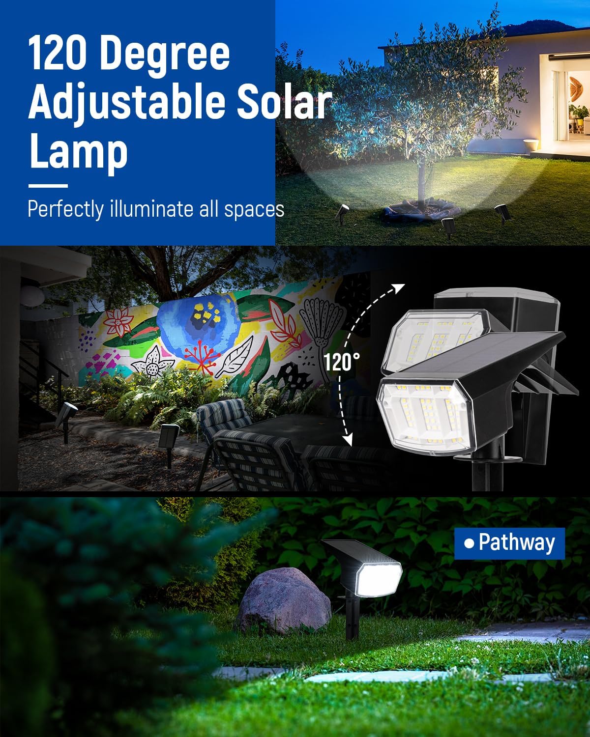Thumbnail 3 de AUDERWIN Solar Spotlights, 63 LEDs
