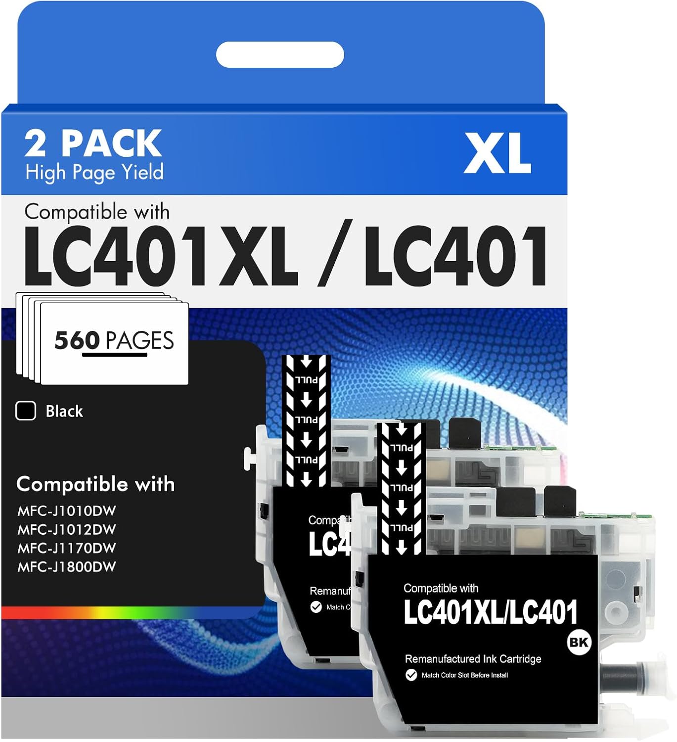 Detalle de Toner Bank LC401XL LC401 Black Ink Cartridges, High-Yield 2-Pack