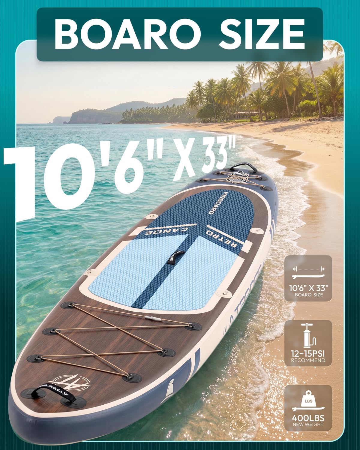 Thumbnail 2 de ATPOSS 10'6" Inflatable Stand Up Paddle Board with Kayak Seat and Premium Accessories Kit
