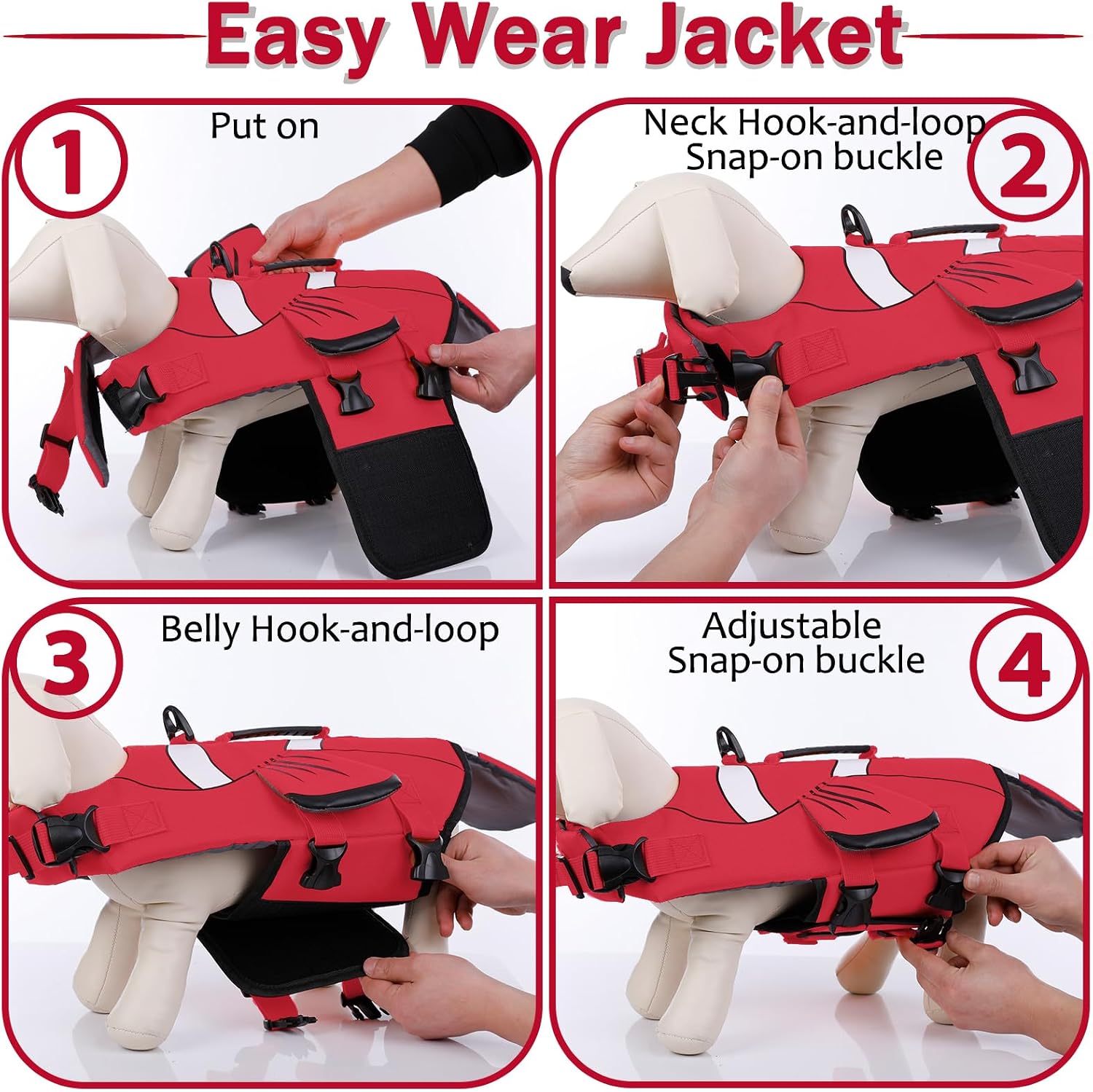 Detalle 1 de DENTRUN Dog Life Jacket for S/M/L Dogs