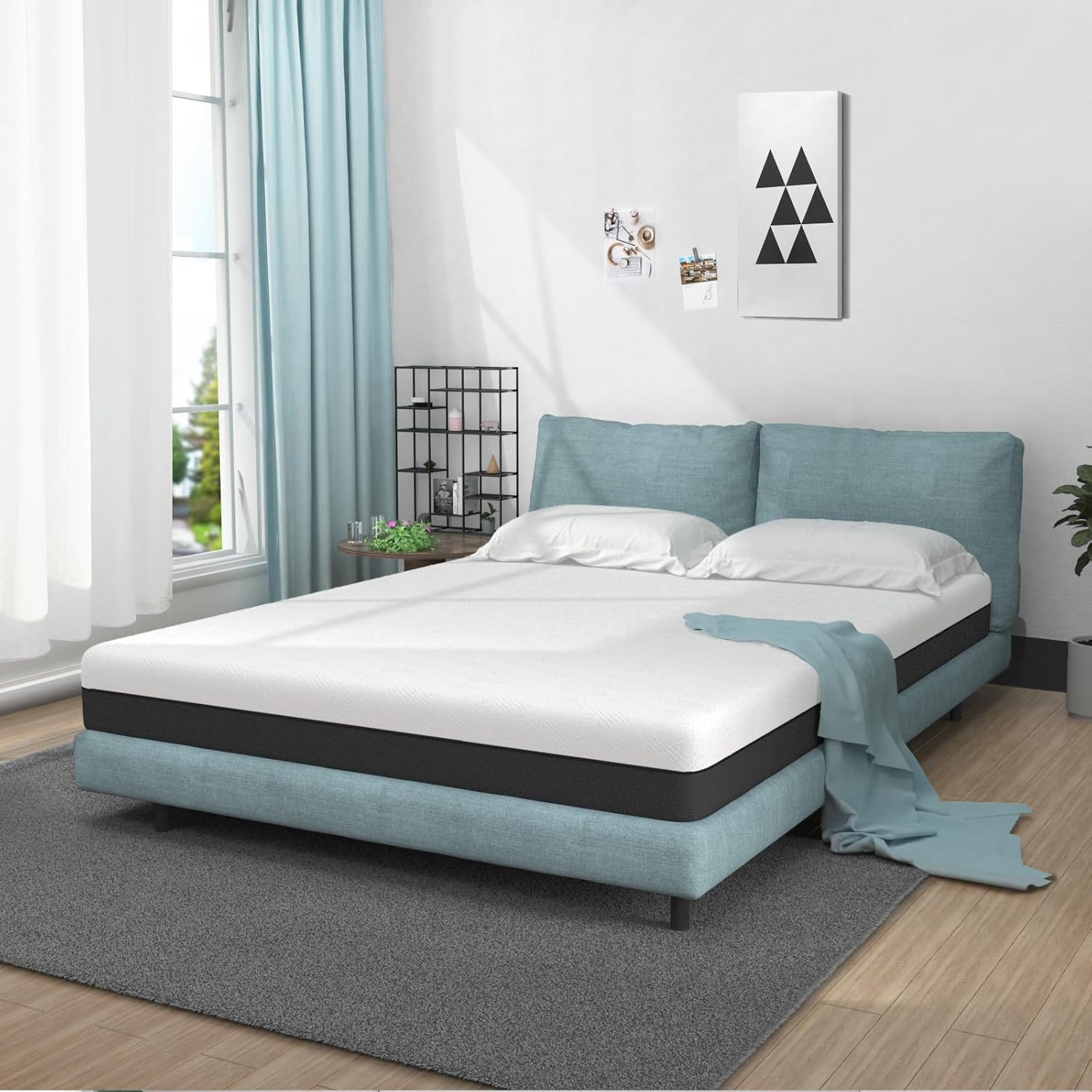 Detalle de wowttrelax Single Memory Foam Mattress (13cm) with Gel Memory Foam Top Layer and Washable Cover, 90x190x13cm