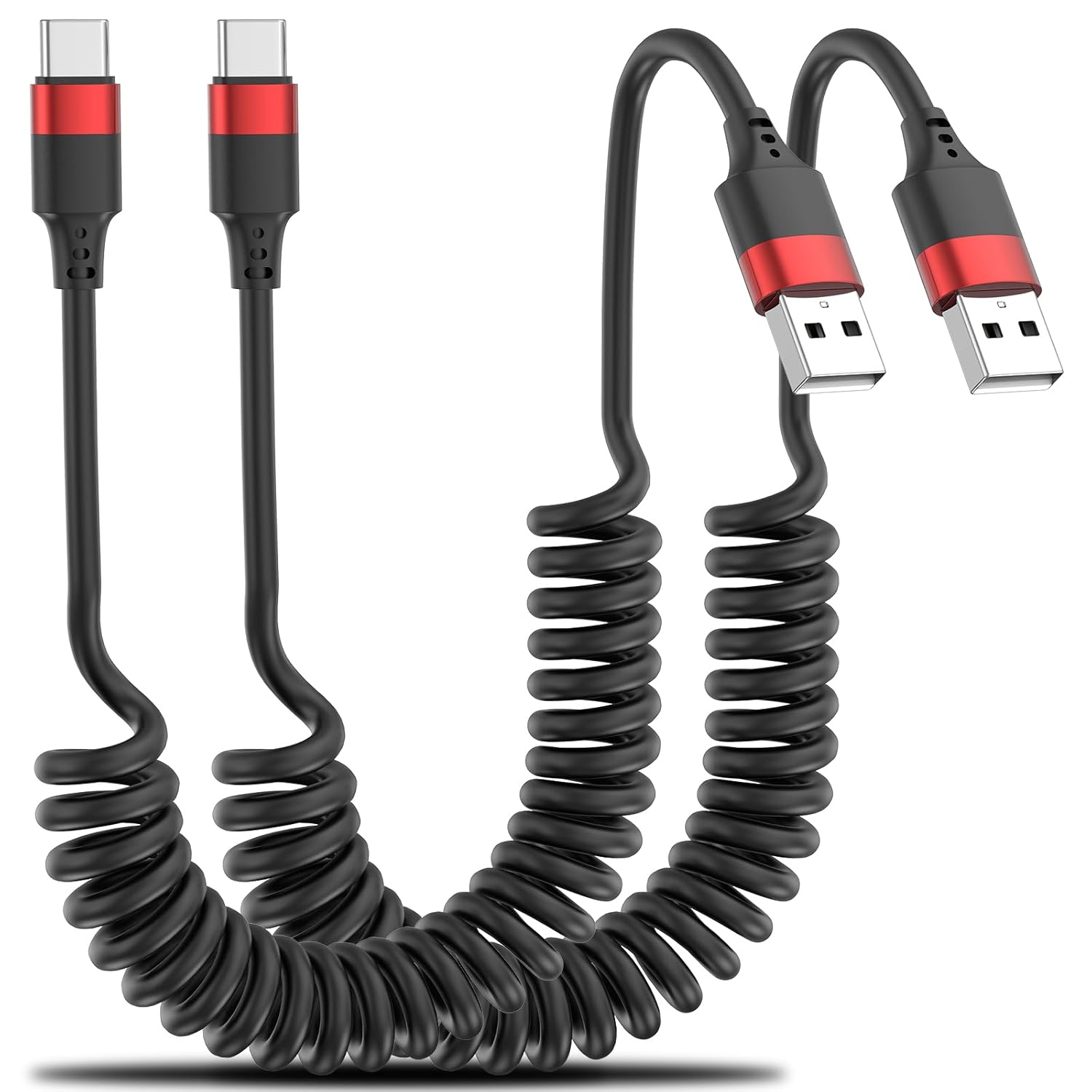 Detalle de Coiled USB C Cable 2-Pack for Car