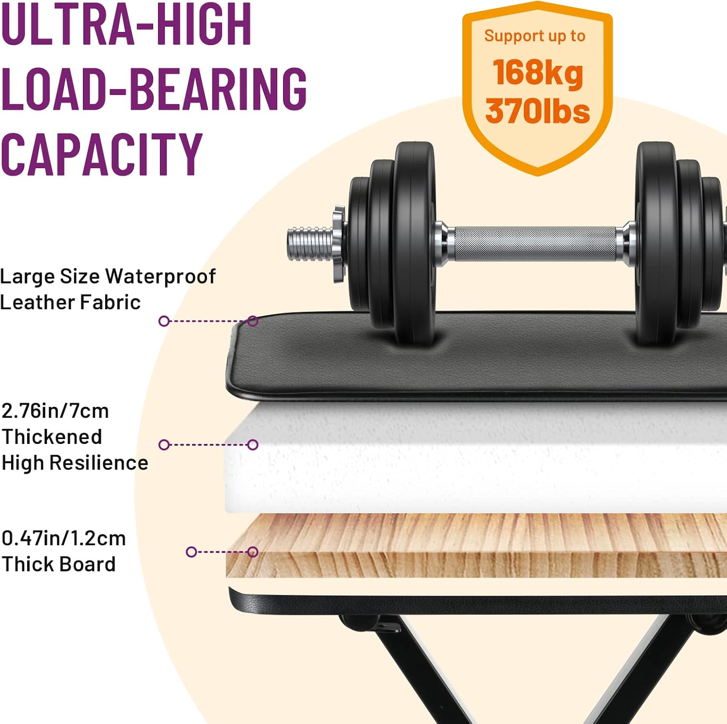 Detalle 1 de CAHAYA Keyboard Bench with 3.5-Inch Cushion