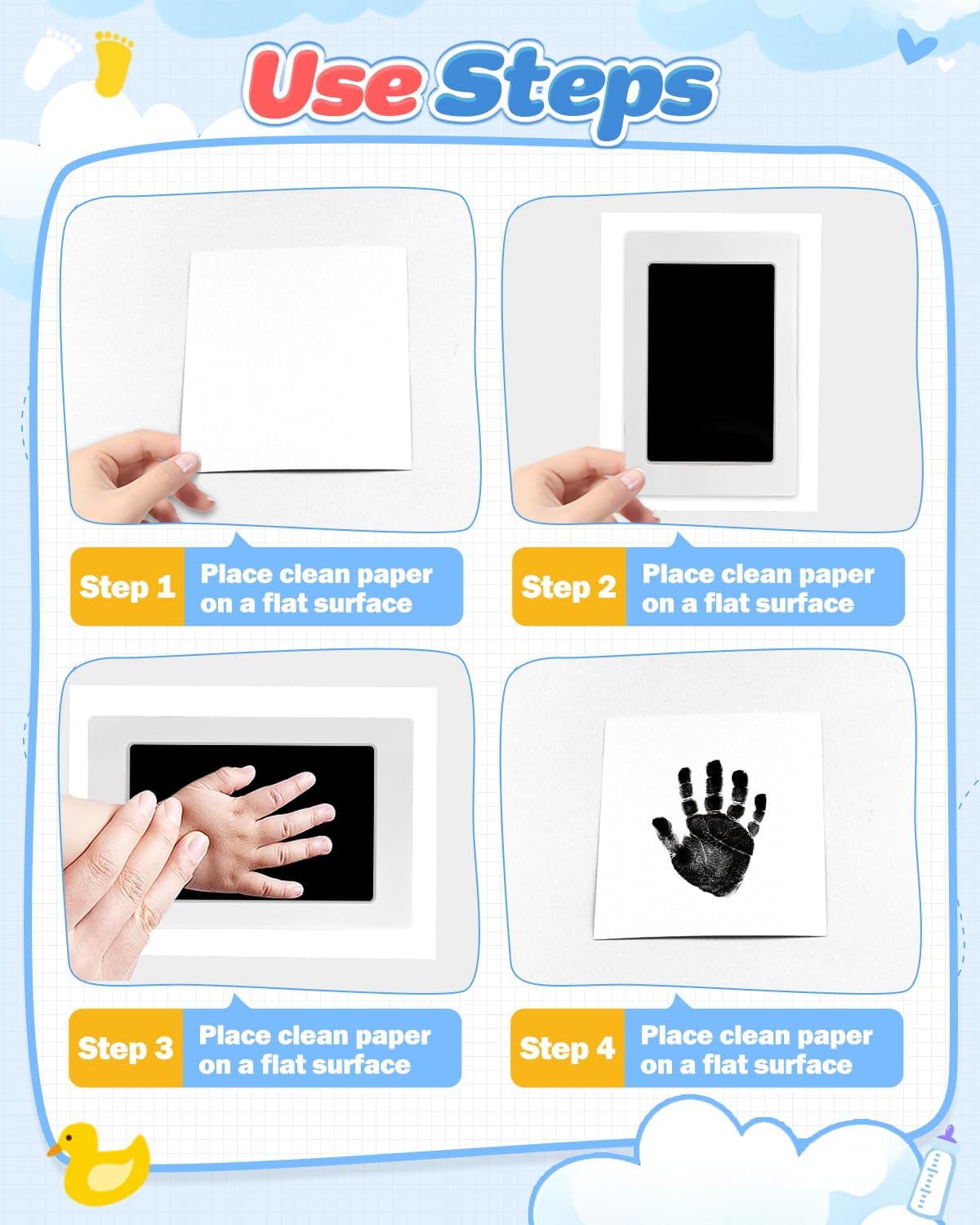 Detalle 2 de MOXTOYU Baby Hand and Footprint Kit 6 cards