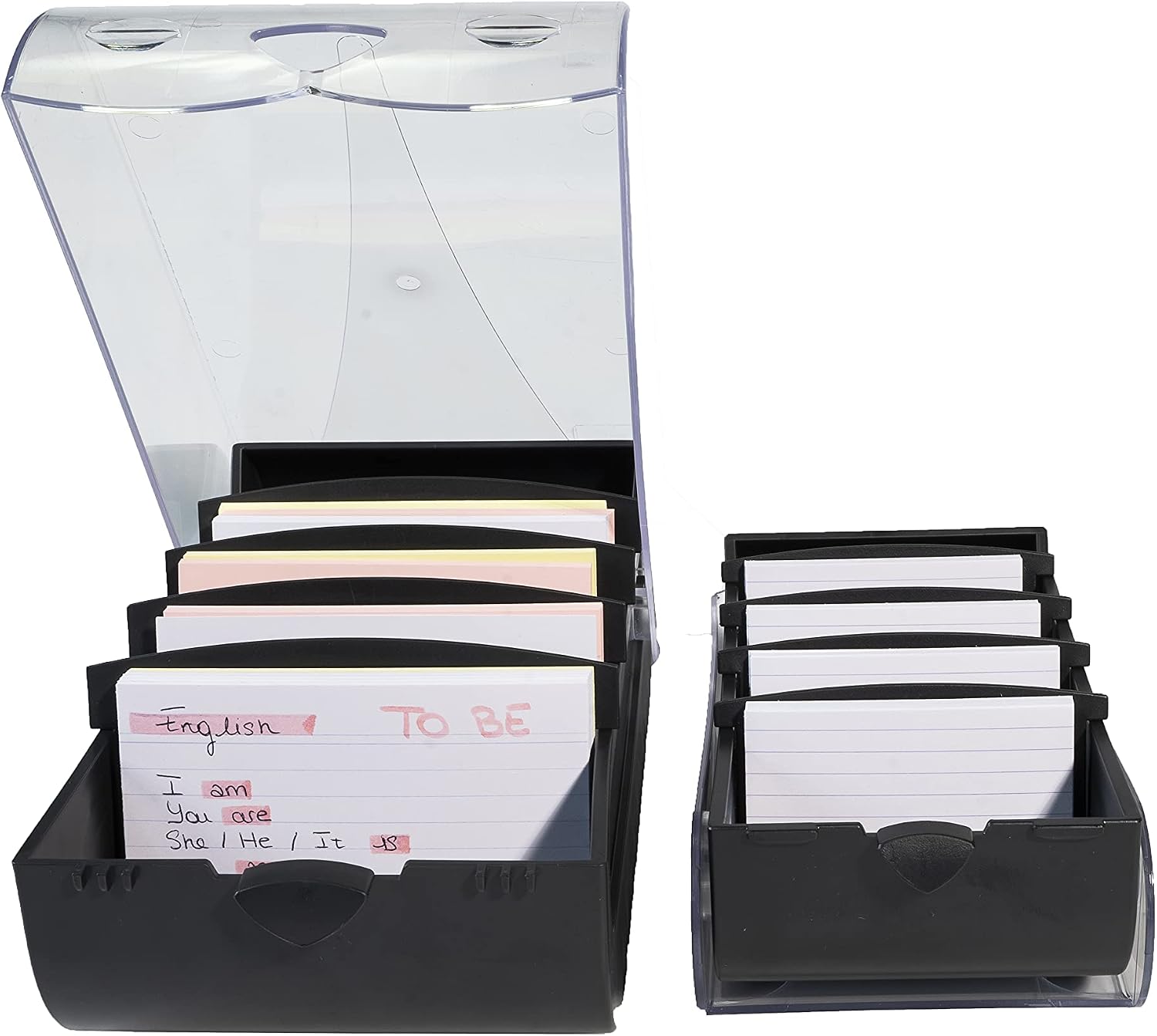 Detalle 2 de Exacompta BunnyBox A8 Learning Box (Réf. 5331423D) – 650 cartes A8, noir/cristal