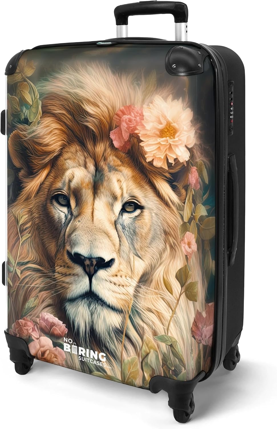 Detalle 2 de NoBoringSuitcases.com Valigia grande rigida con serratura TSA, 67 cm, 72 L e fino a 20 kg (67 cm - 72L, Leone - Rosa antico)