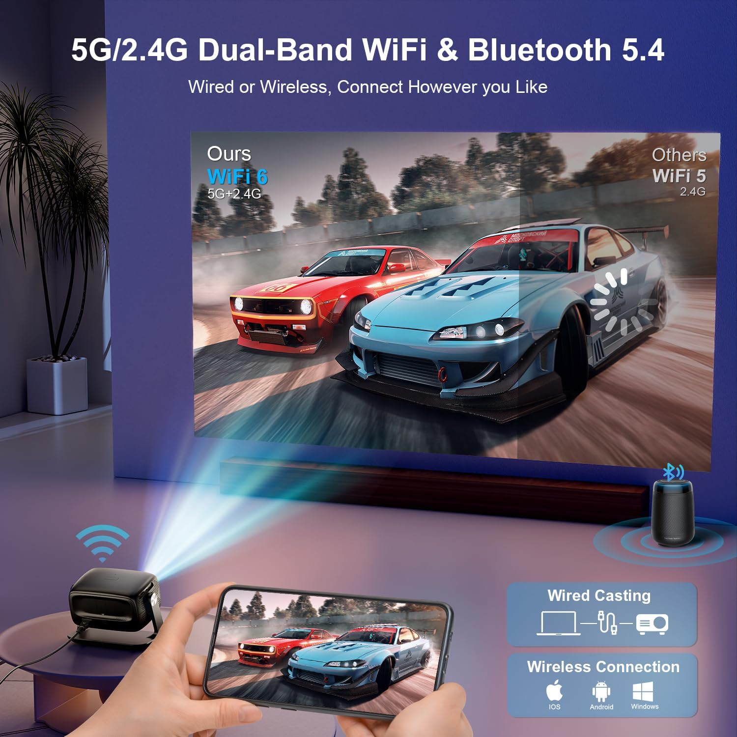 Thumbnail 5 de Weejector MYEU-C5-BK Smart Projector, Native 1080p, 4K Support, Auto Focus