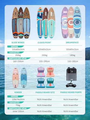 Thumbnail 6 de Niphean Stand Up Paddling Board mit Sitz – 200 kg Tragkraft, inkl. komplettes Zubehörset