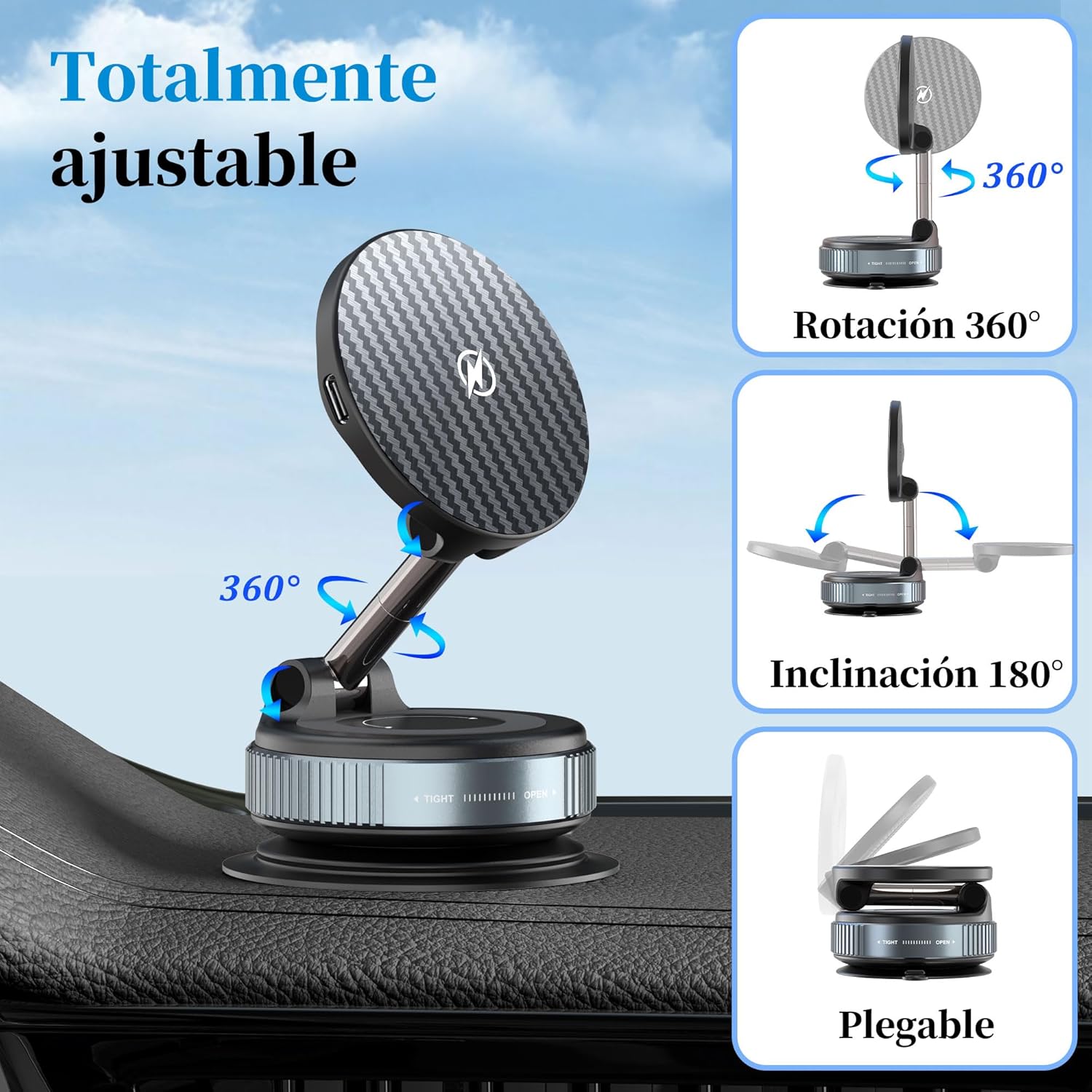 Thumbnail 4 de PlusAcc soporte magnético 15 W para coche