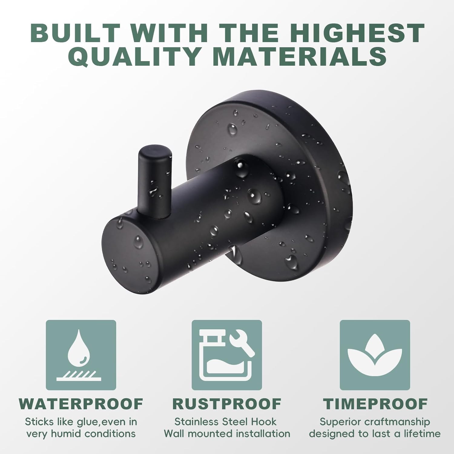 Detalle de YIGUANXIN Stainless Steel Clothes Hook 4-Piece Set for Bathroom, Bedroom & Kitchen